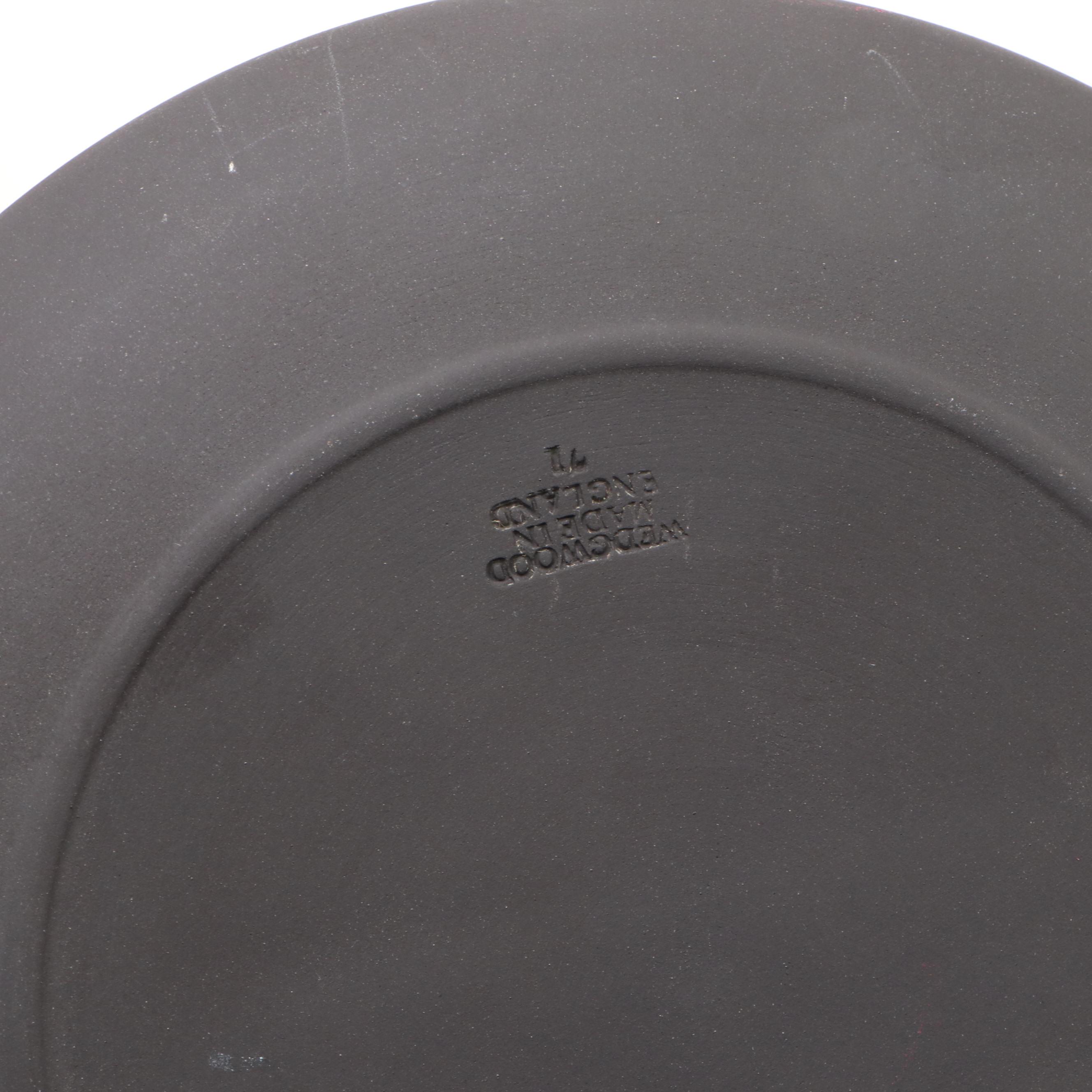 Wedgwood Collectors Society Black Jasperware Liberty Bell Paperweight and Plates