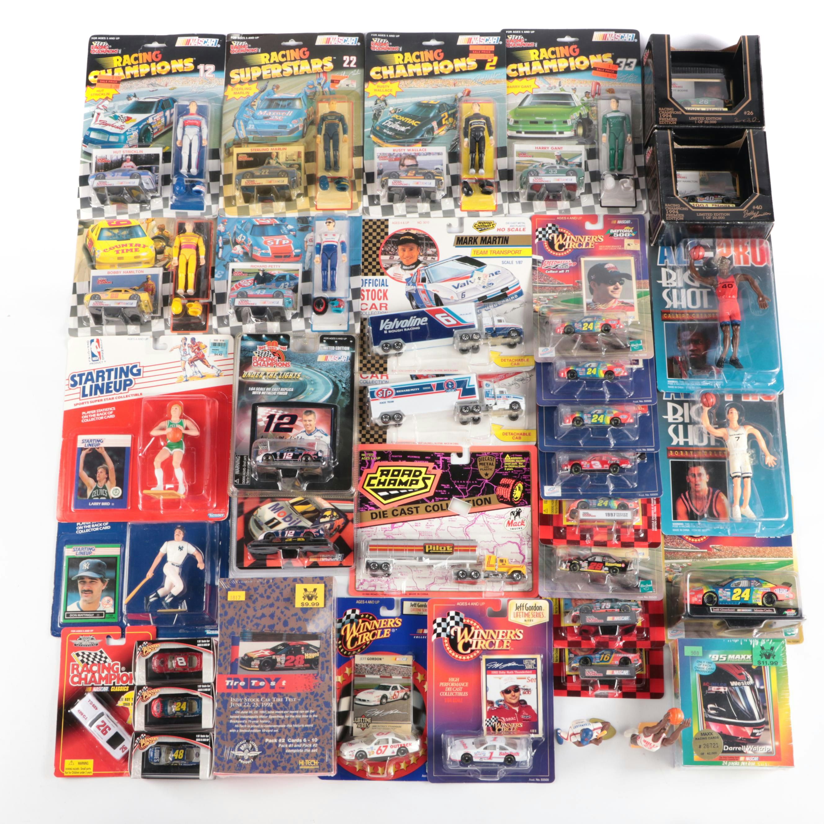 NASCAR, MLB, and Basketball Cards, and Action Figures, Diecast Cars