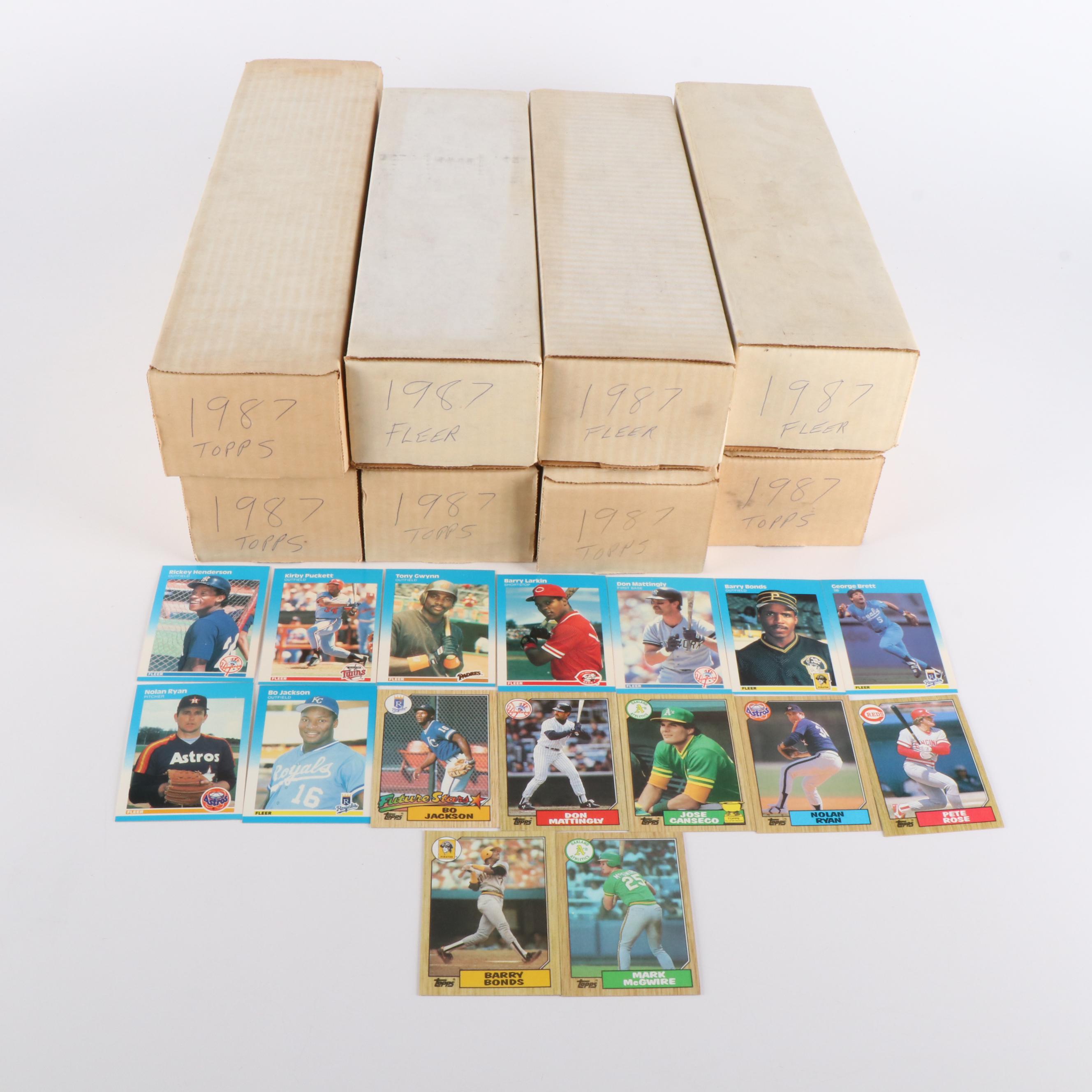 1987 Topps and Fleer Baseball Card Sets with Barry Bonds and Bo Jackson Rookies