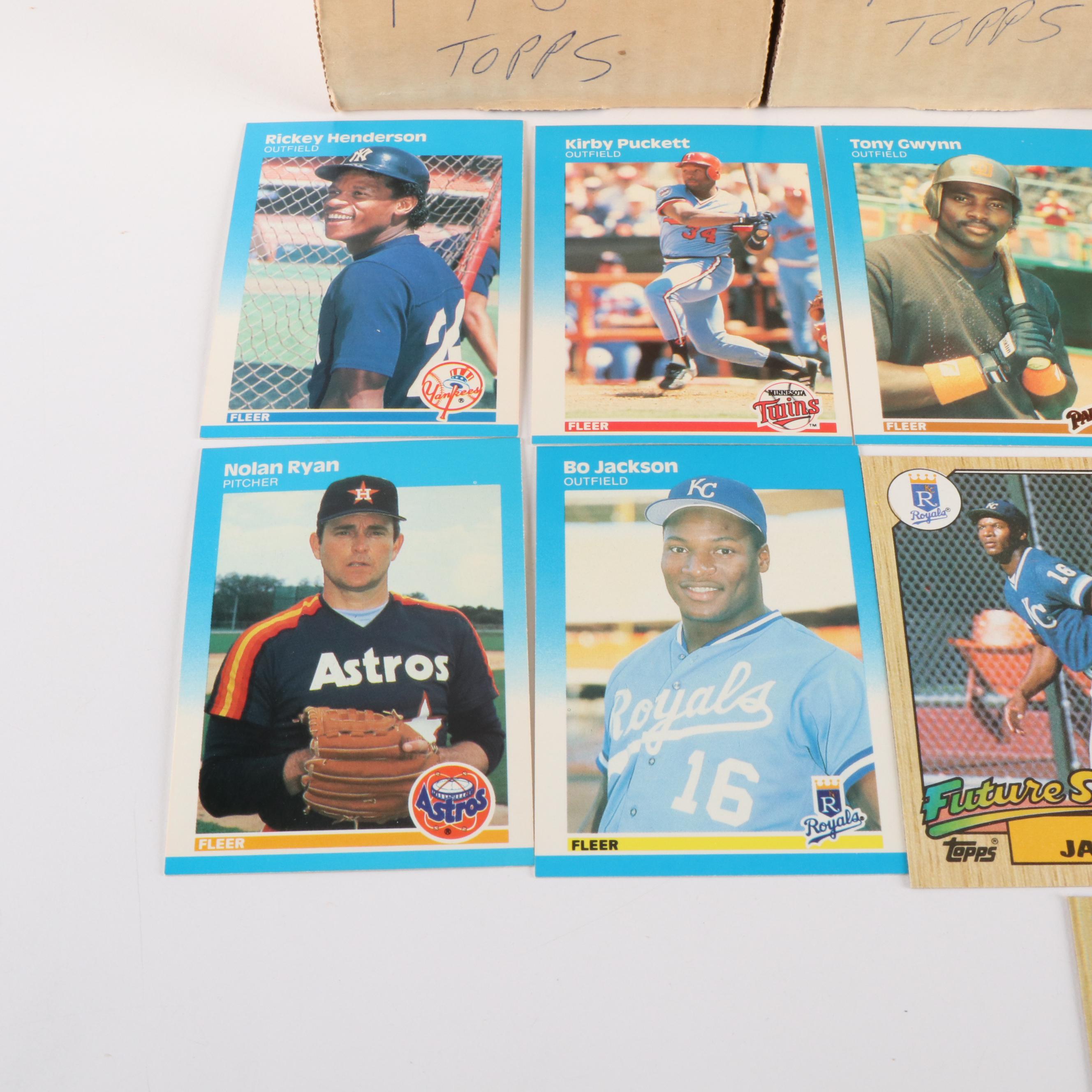 1987 Topps and Fleer Baseball Card Sets with Barry Bonds and Bo Jackson Rookies