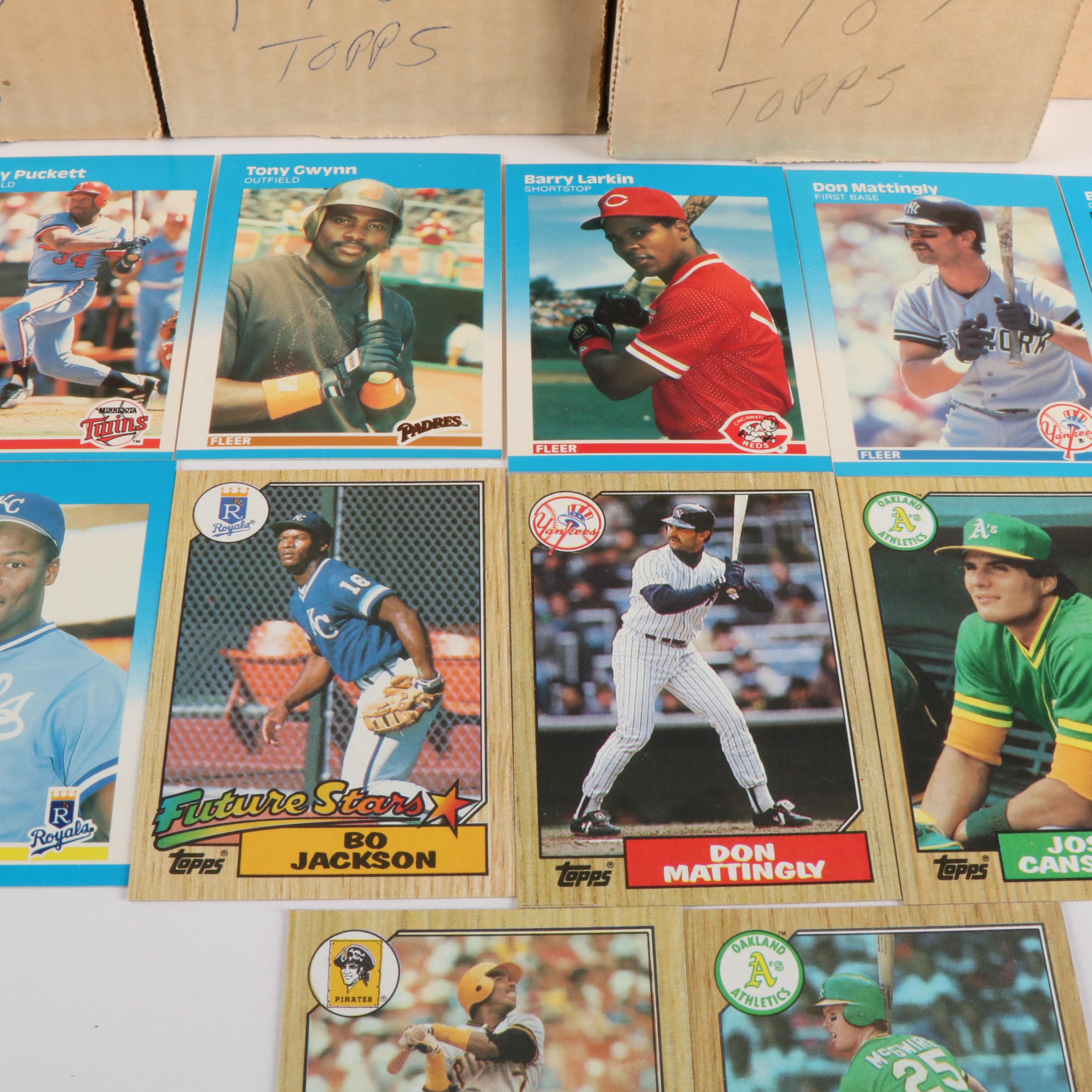 1987 Topps and Fleer Baseball Card Sets with Barry Bonds and Bo Jackson Rookies