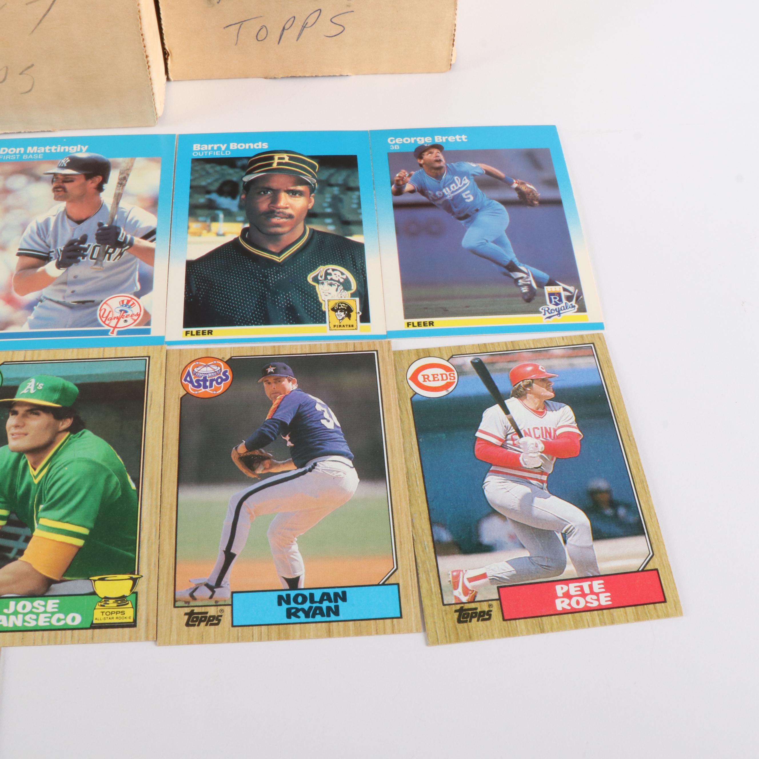 1987 Topps and Fleer Baseball Card Sets with Barry Bonds and Bo Jackson Rookies