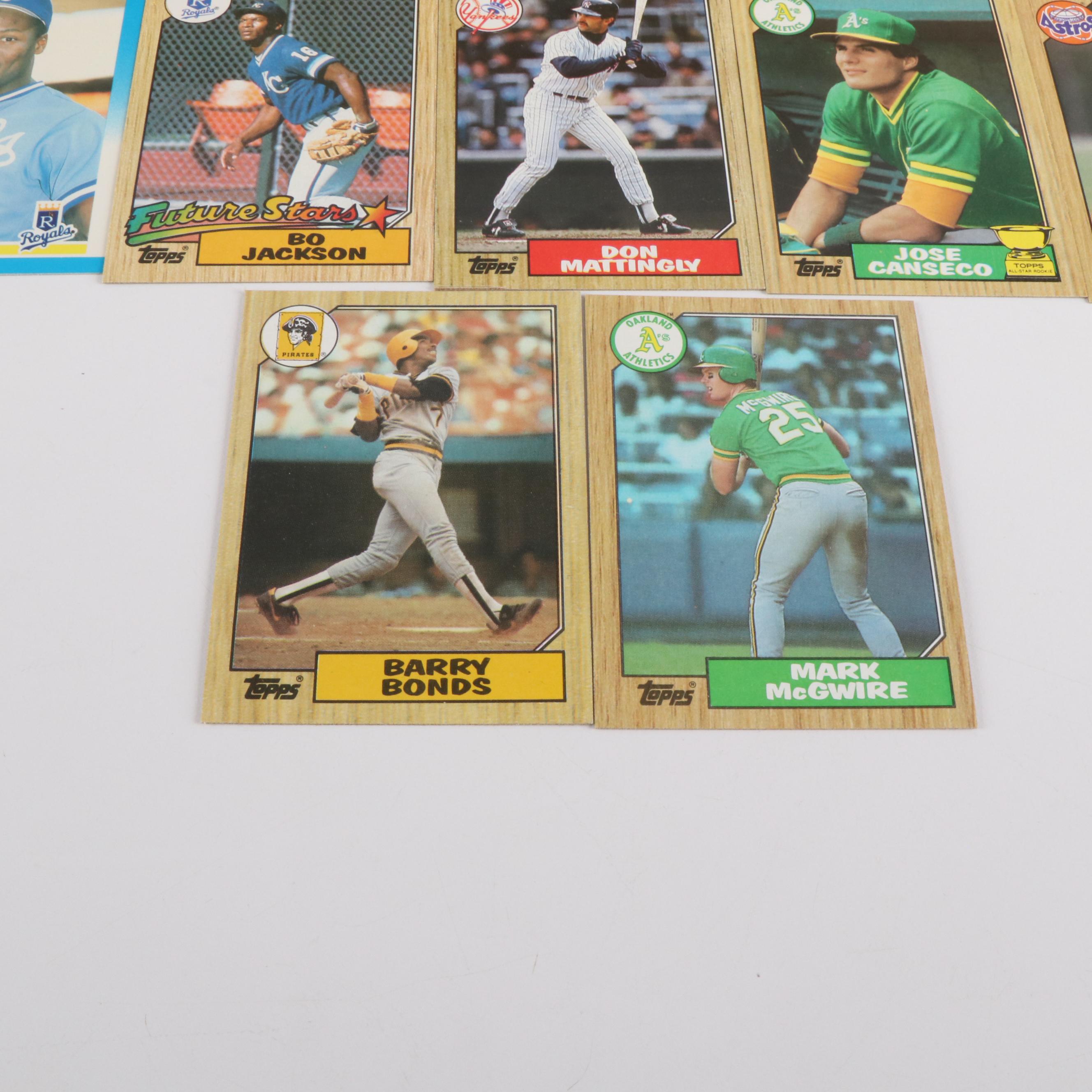 1987 Topps and Fleer Baseball Card Sets with Barry Bonds and Bo Jackson Rookies