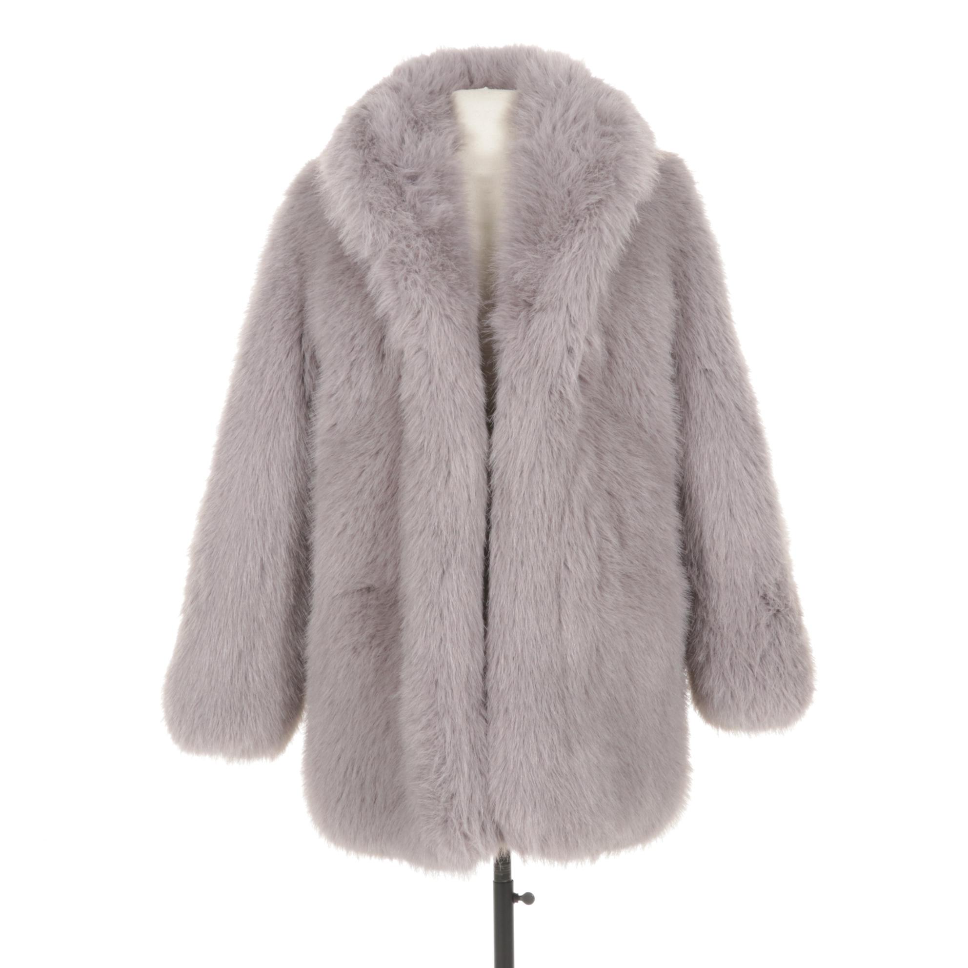 Dusty Lavender Dyed Fox Fur Jacket by Layla's Furs