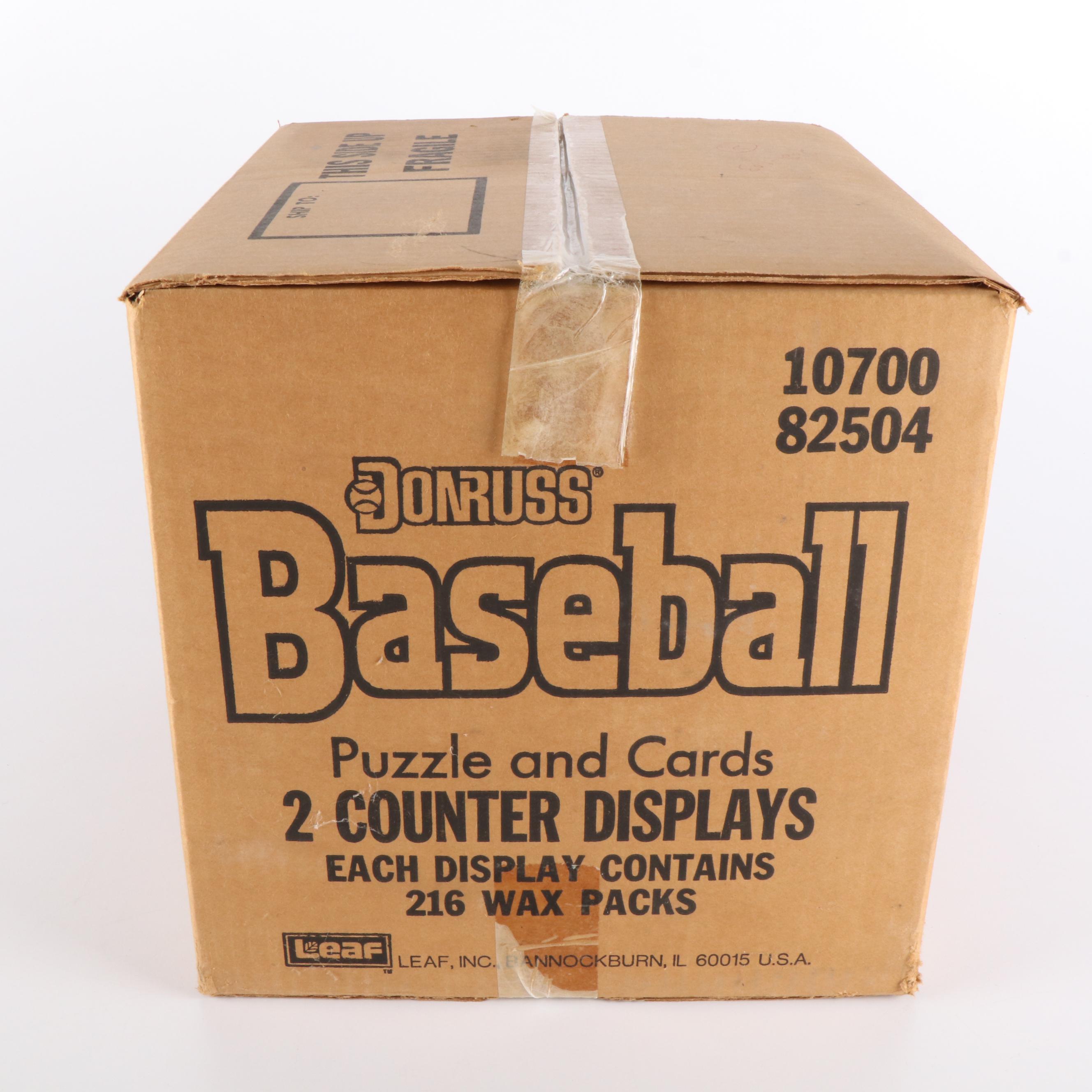 Sealed 1988 Donruss Baseball Card Counter Display Case with Sealed Wax Packs