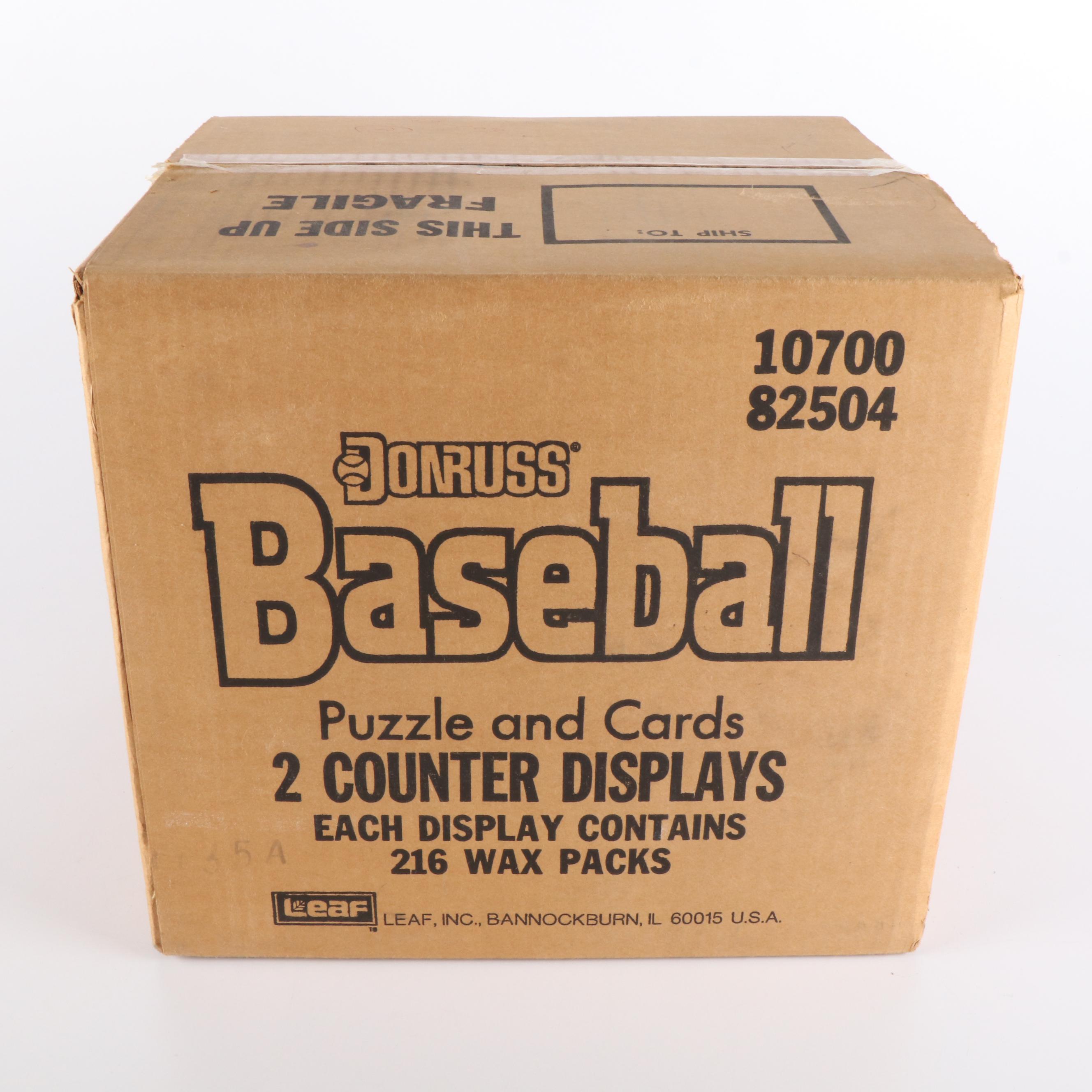 Sealed 1988 Donruss Baseball Card Counter Display Case with Sealed Wax Packs