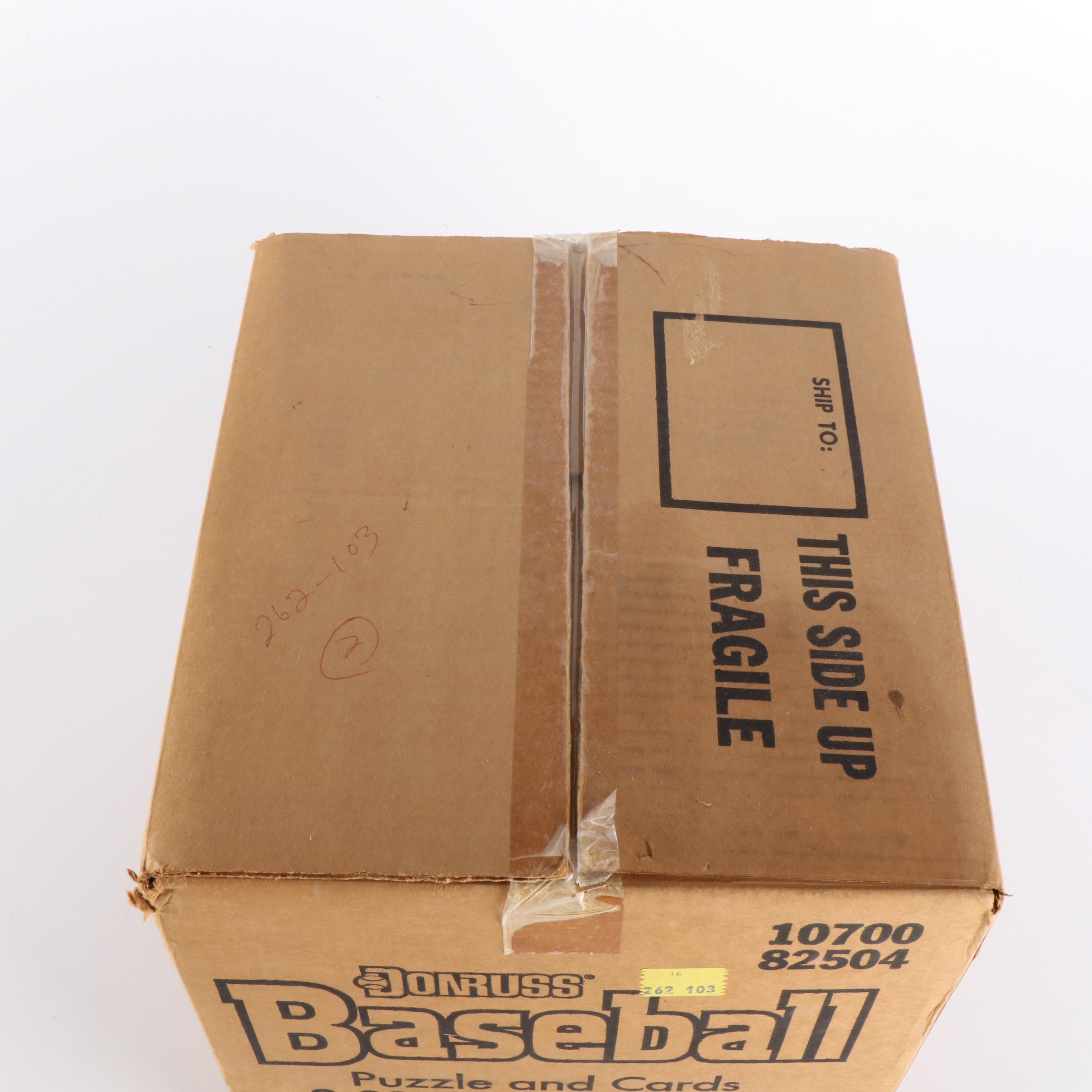 Sealed 1988 Donruss Baseball Card Counter Display Case with Sealed Wax Packs