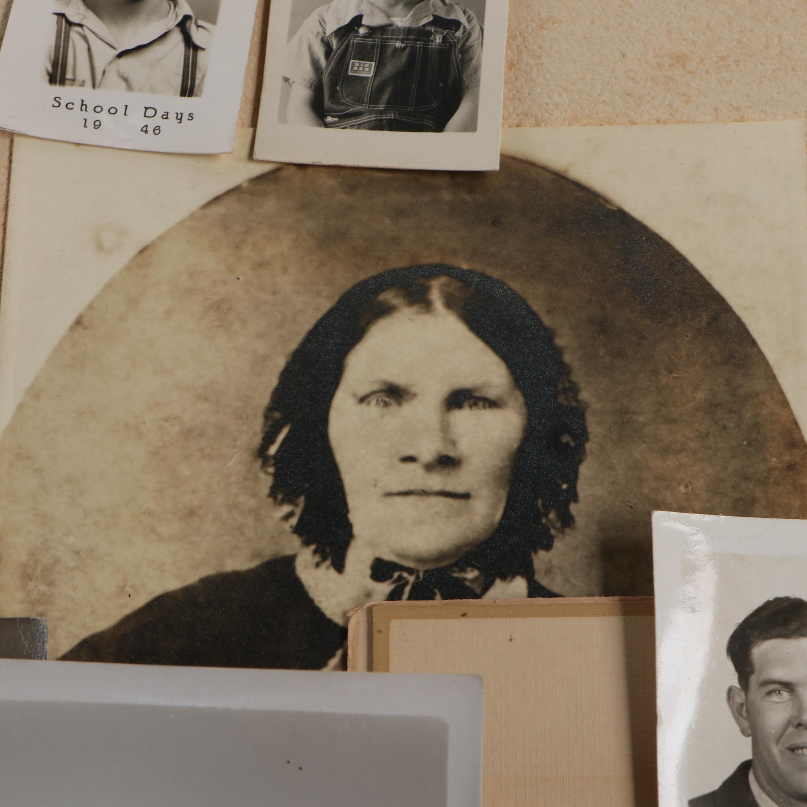 Photograph Portraits of Children, Women, Men and More Ephemera