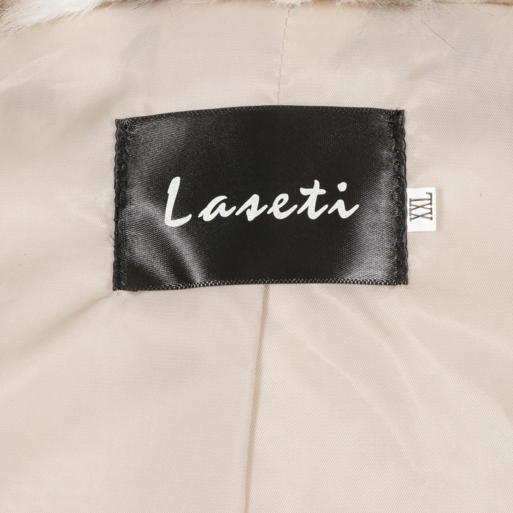 Faux Fur Snow Leopard Print Coat by Laseti, XXL