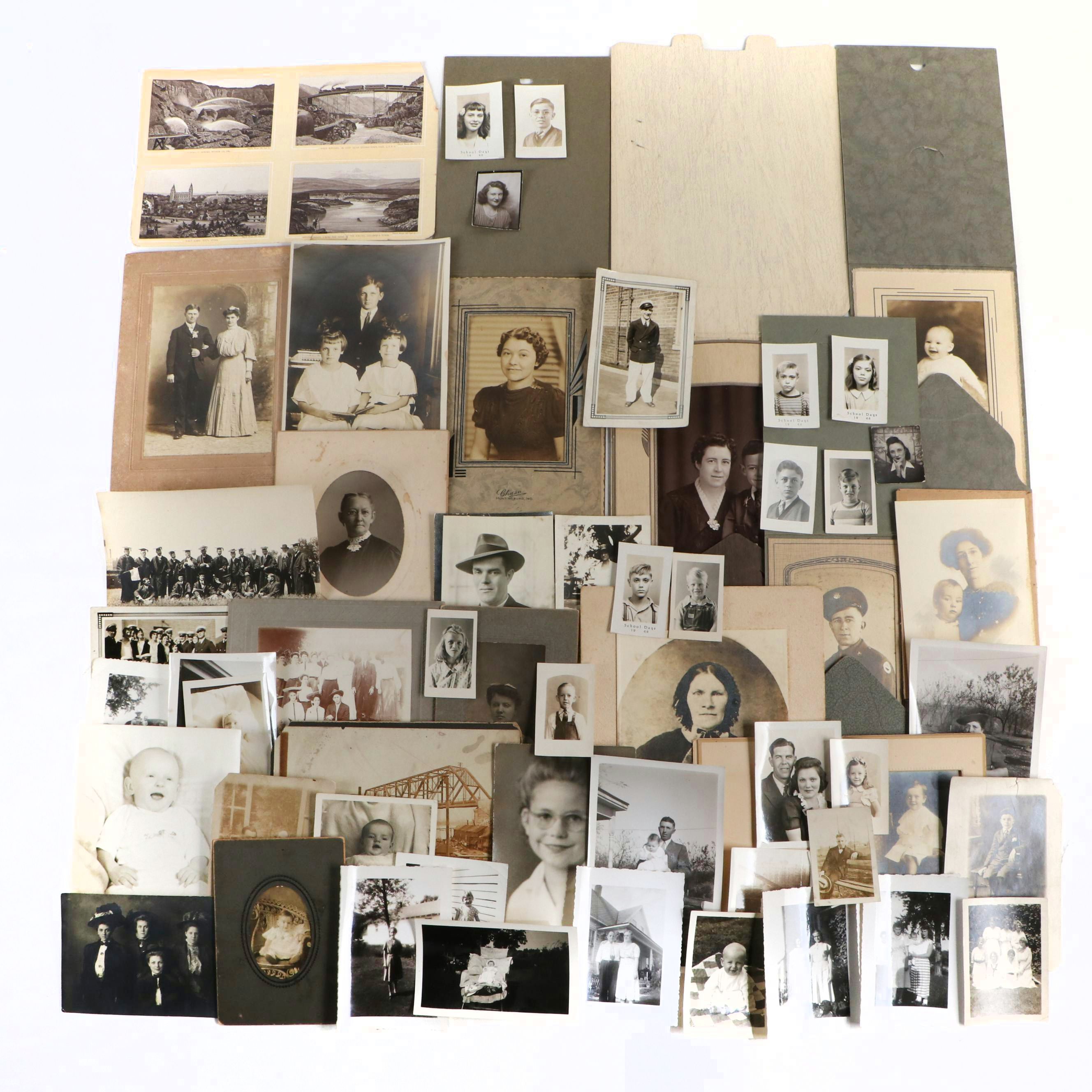 Photograph Portraits of Children, Women, Men and More Ephemera