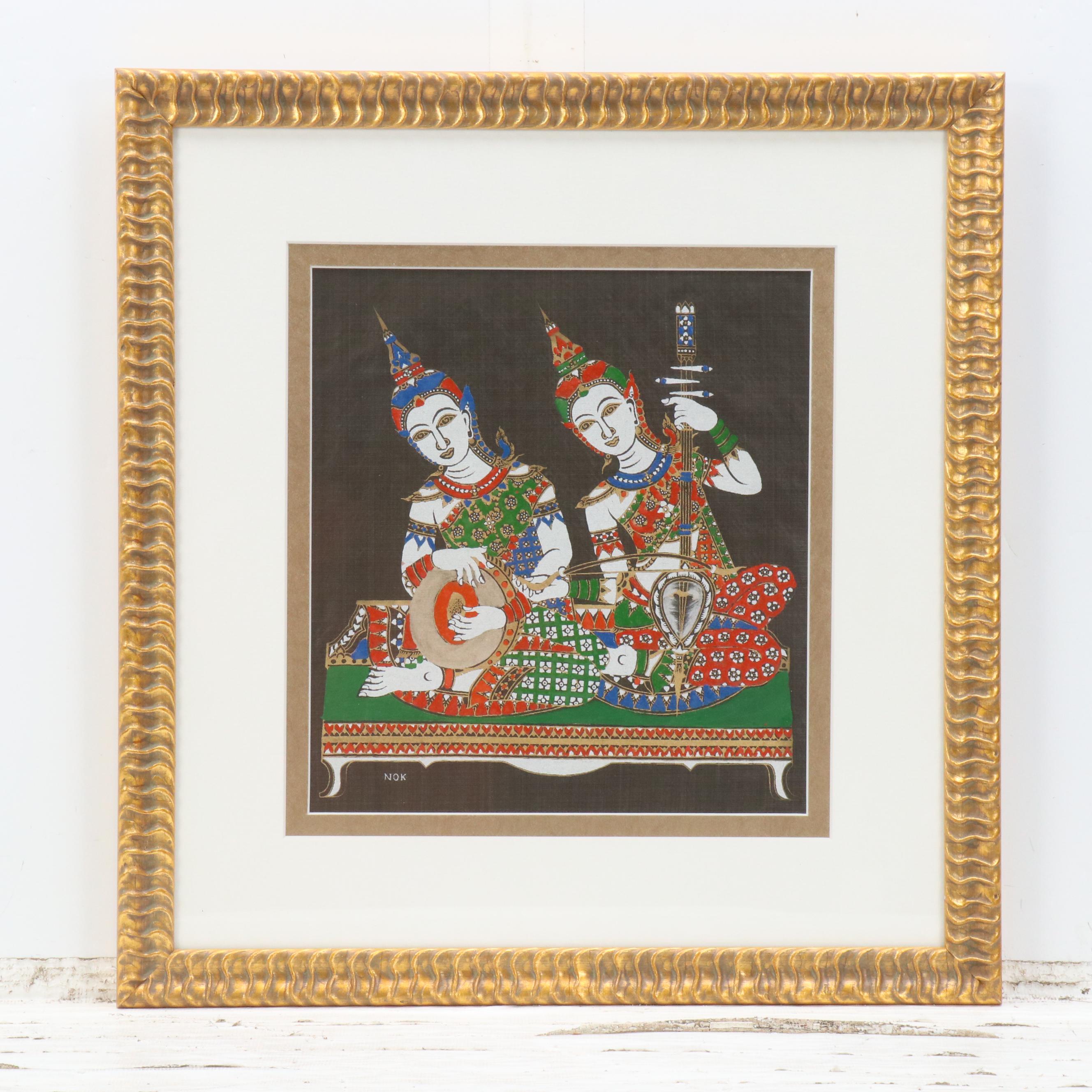 Screenprinted Fabric Panels of Thai Deities