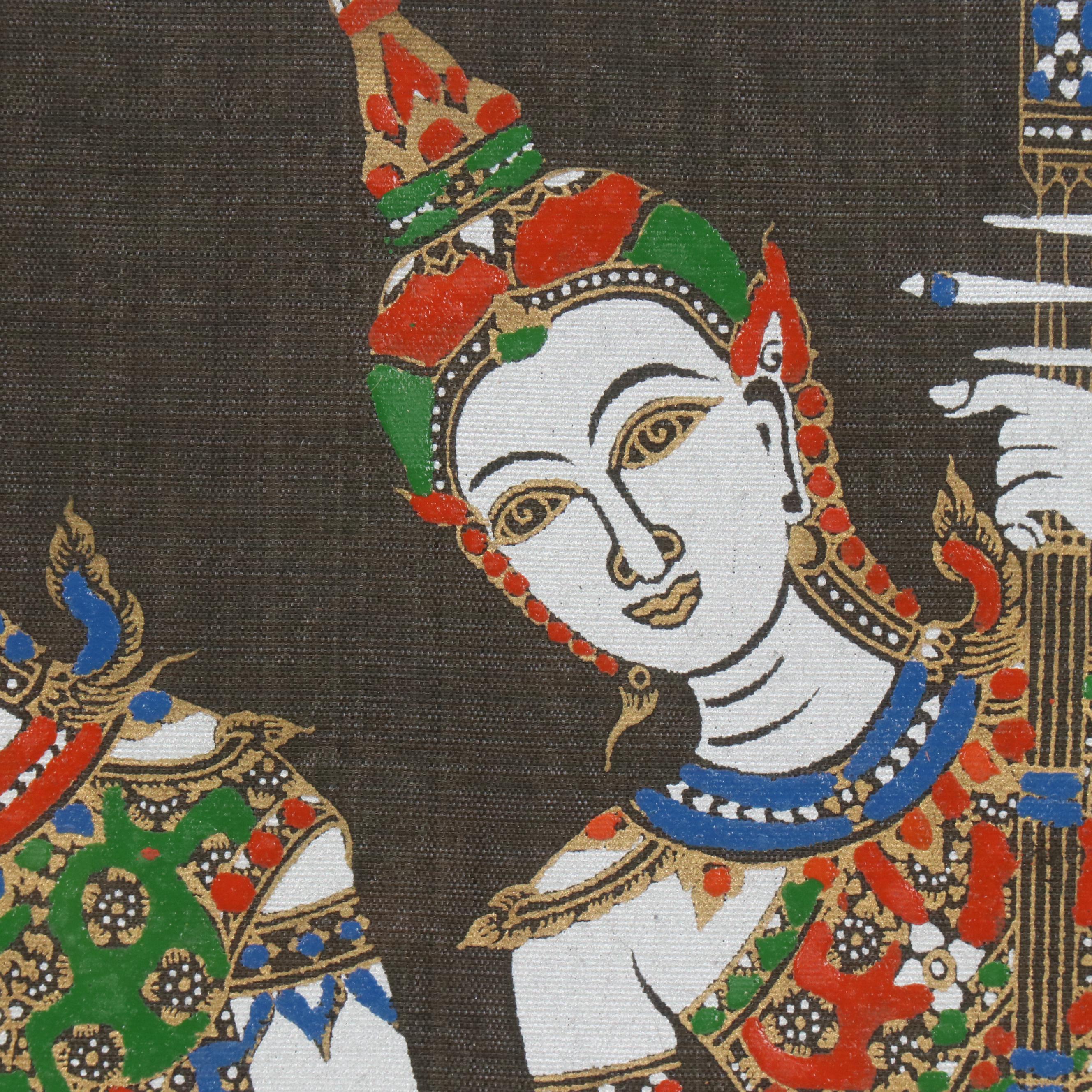 Screenprinted Fabric Panels of Thai Deities