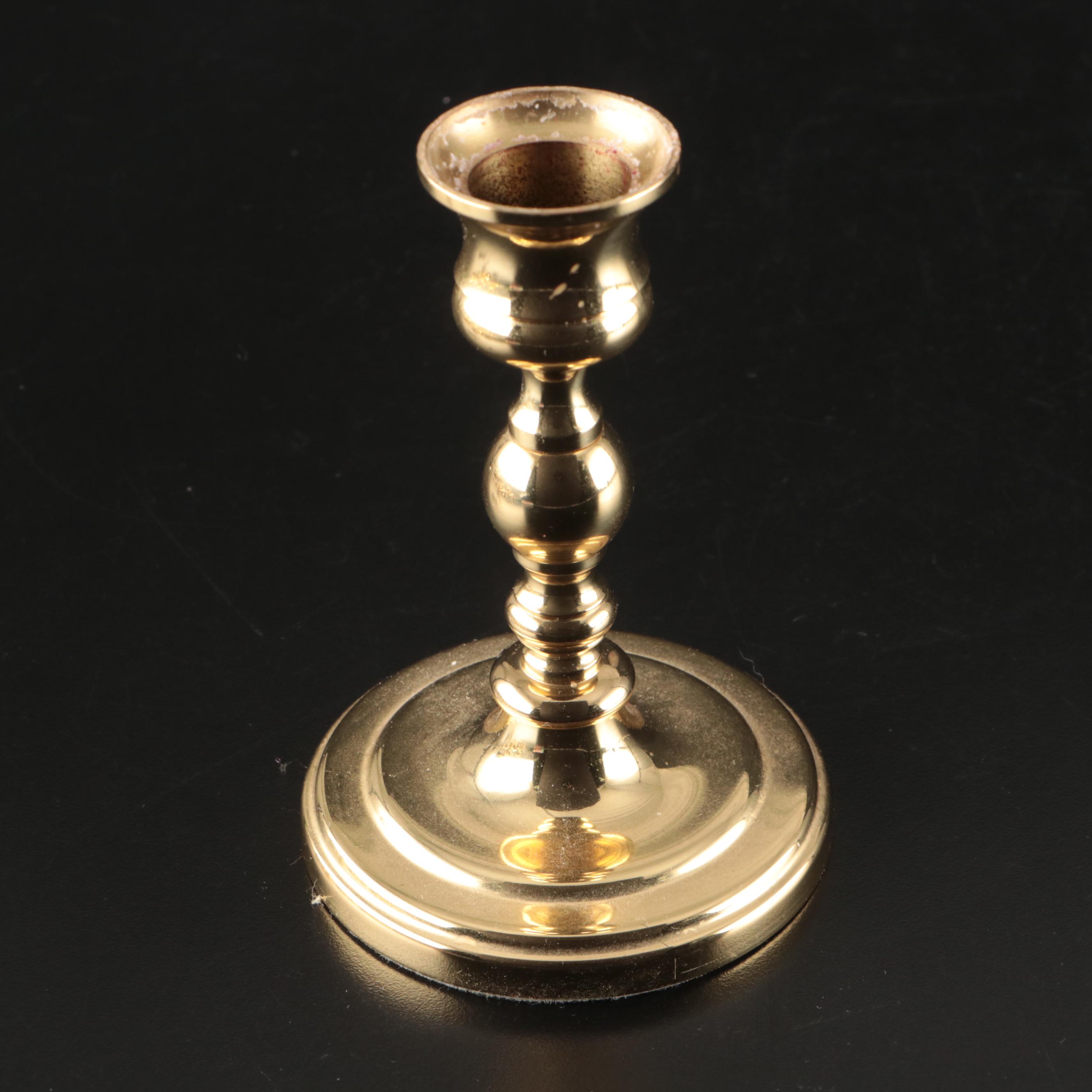 Baldwin and Other Brass Candle Holder with Brass Candle Sconces