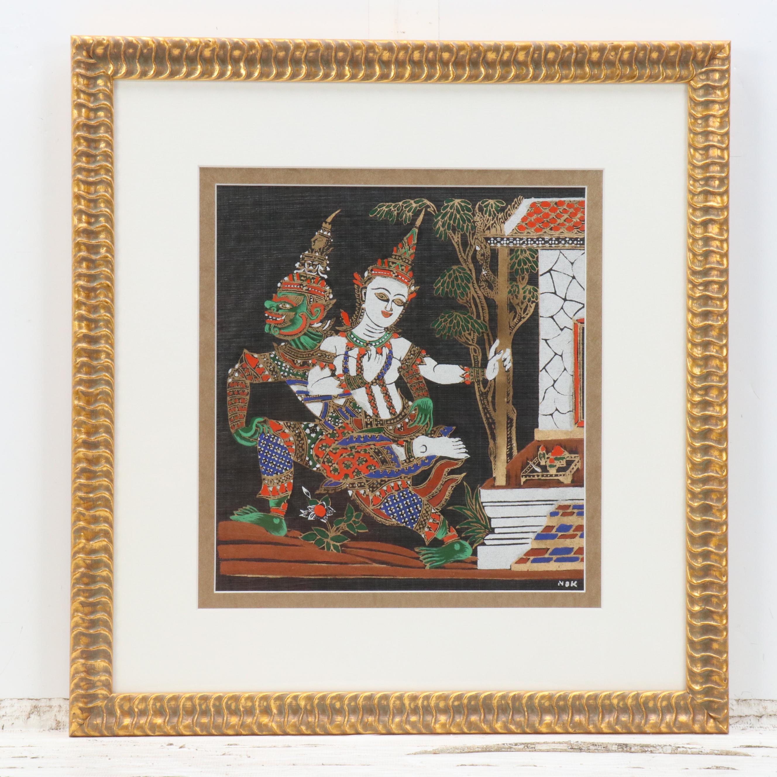 Screenprinted Fabric Panels of Thai Deities