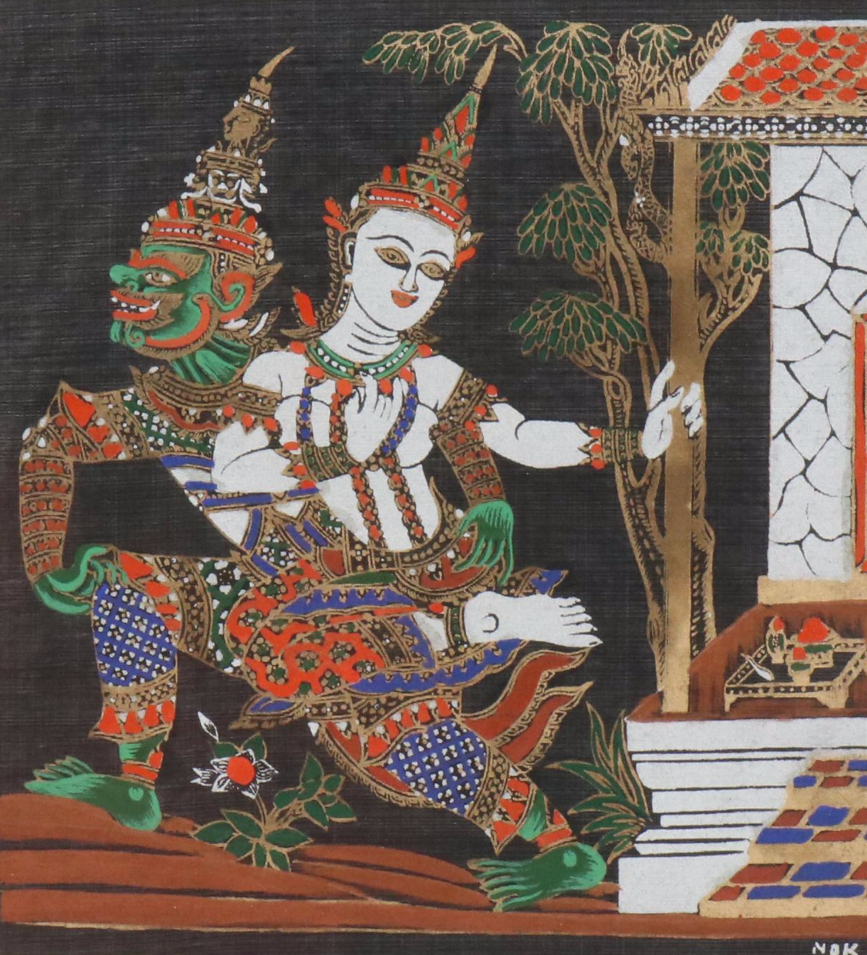 Screenprinted Fabric Panels of Thai Deities