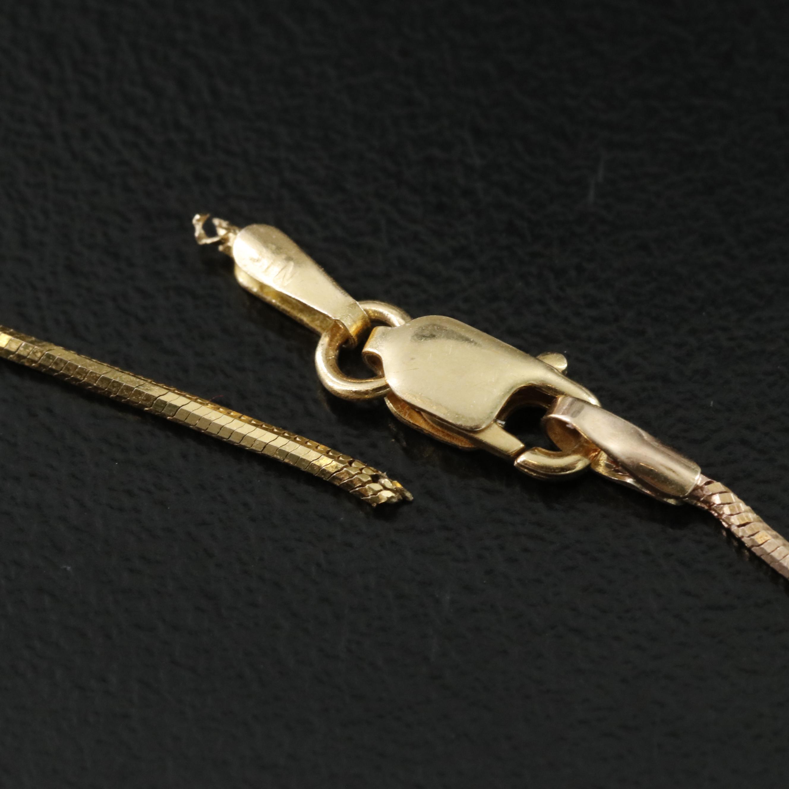 14K CZ Heart Pendant Necklace