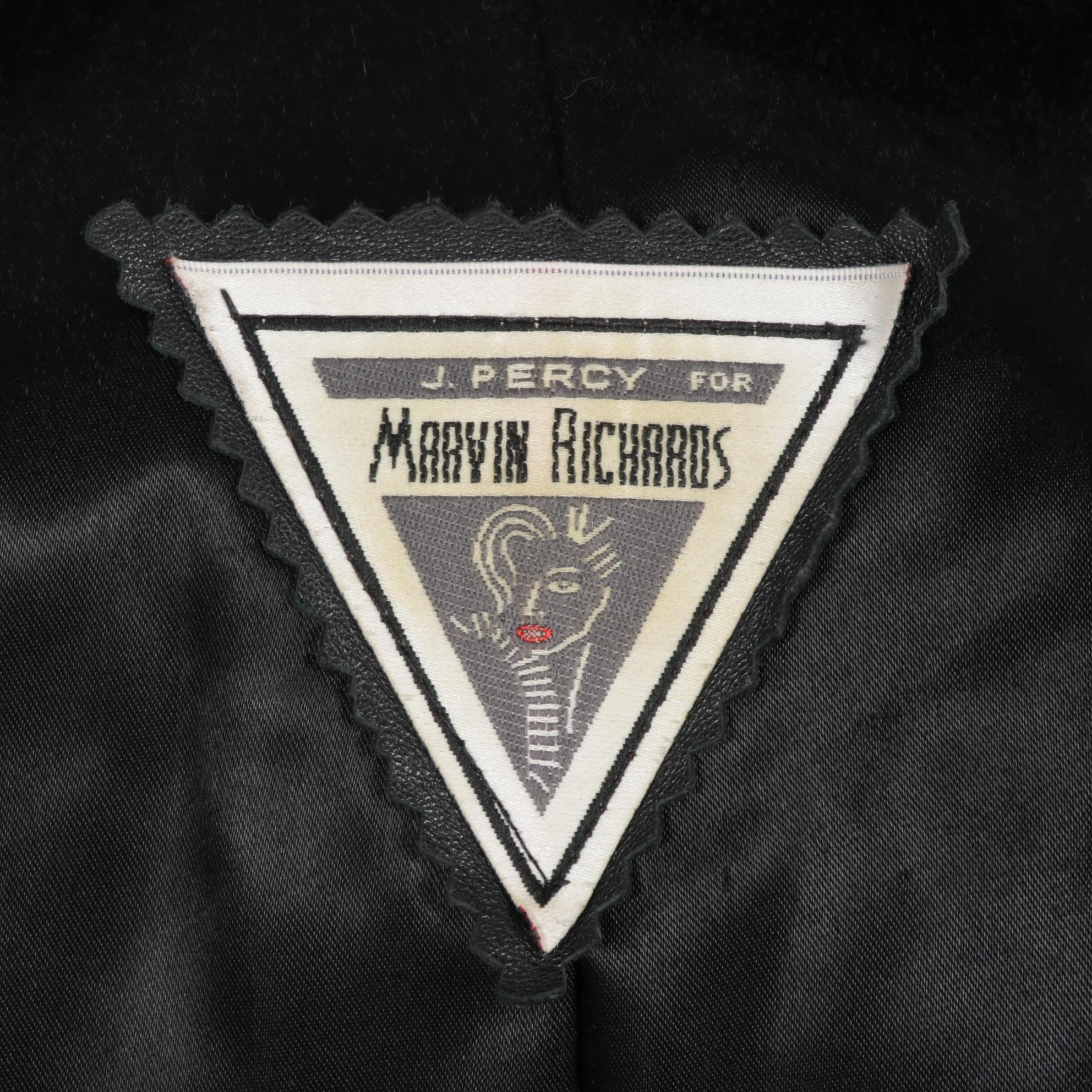 Fox Fur Trim Collar on Floral Embossed Leather Stroller by Marvin Richards