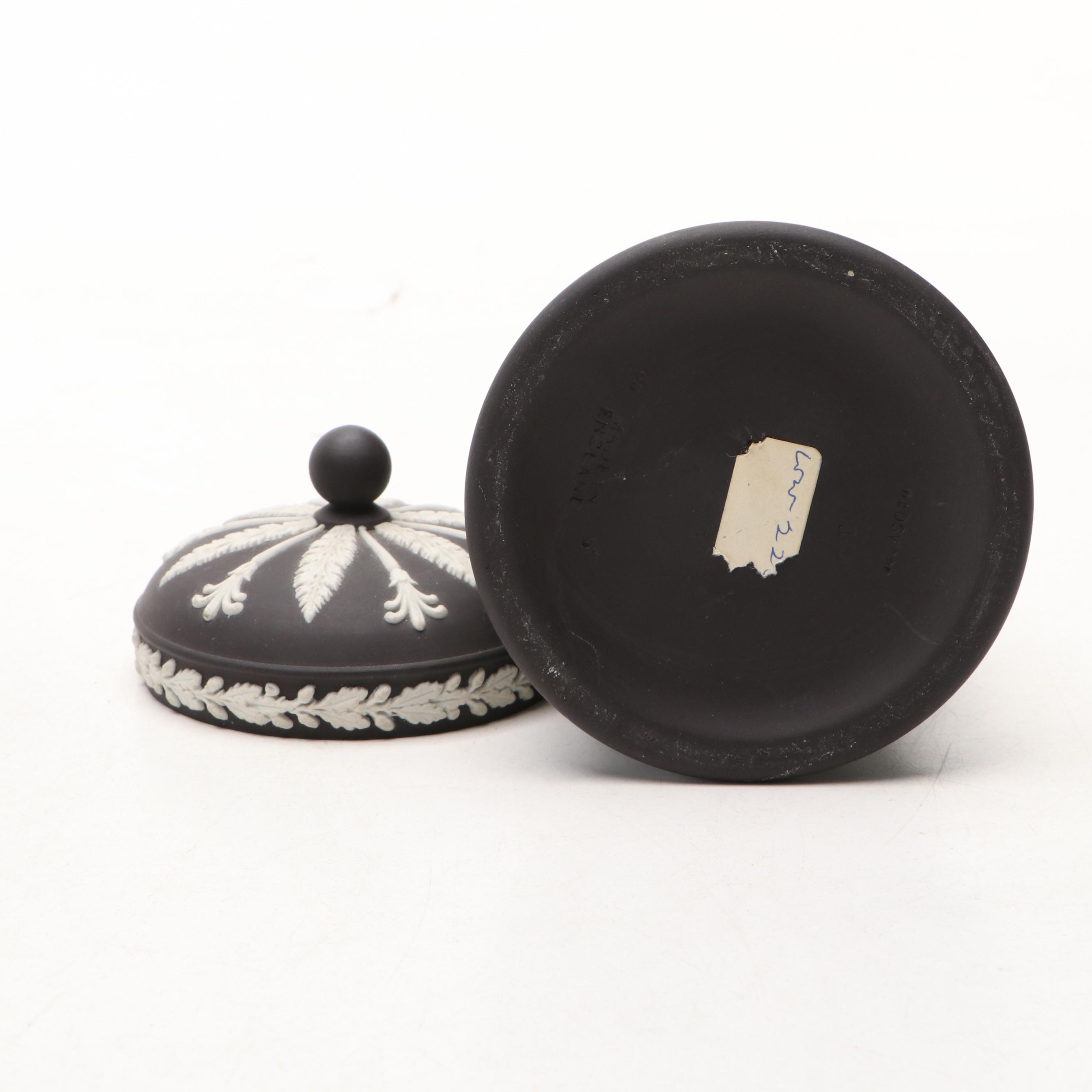 Wedgwood Black Jasperware Vase and Lidded Vessels