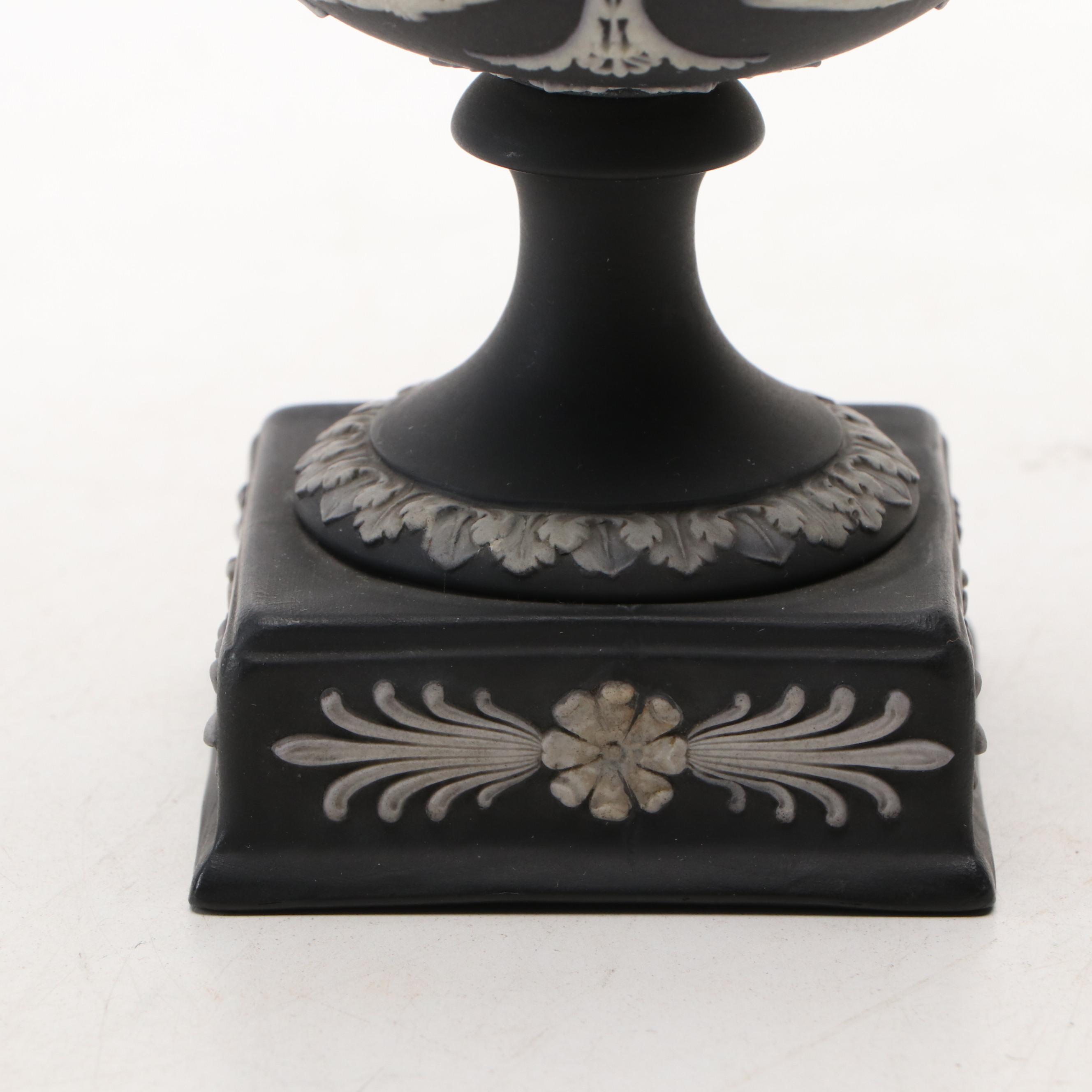 Wedgwood Black Jasperware Vase and Lidded Vessels