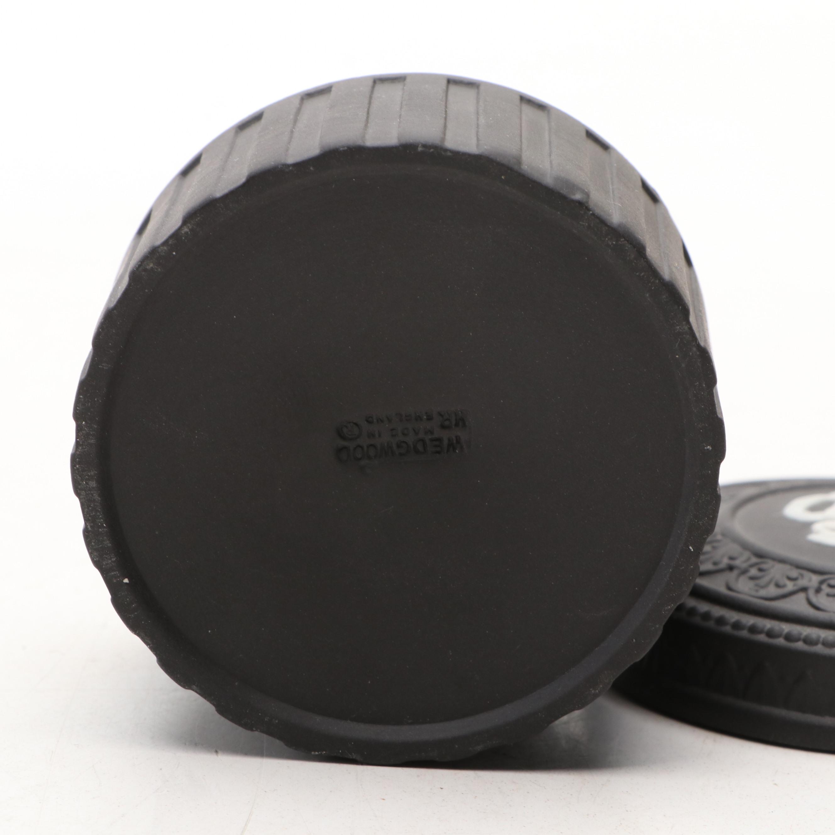 Wedgwood Black Jasperware Vase and Lidded Vessels