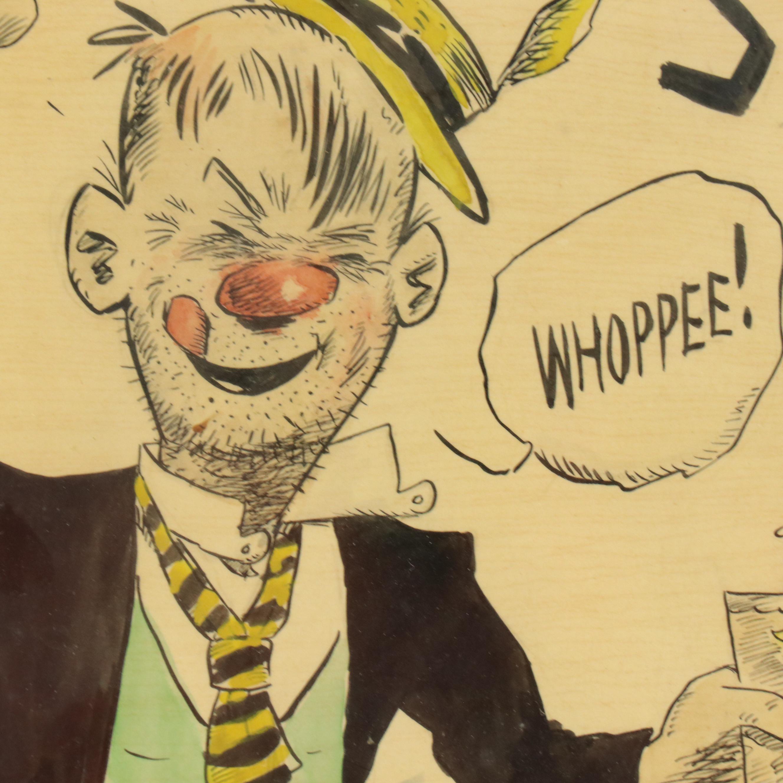 Ink Illustration Advertisement for Phil's Singapore Slings, 20th Century