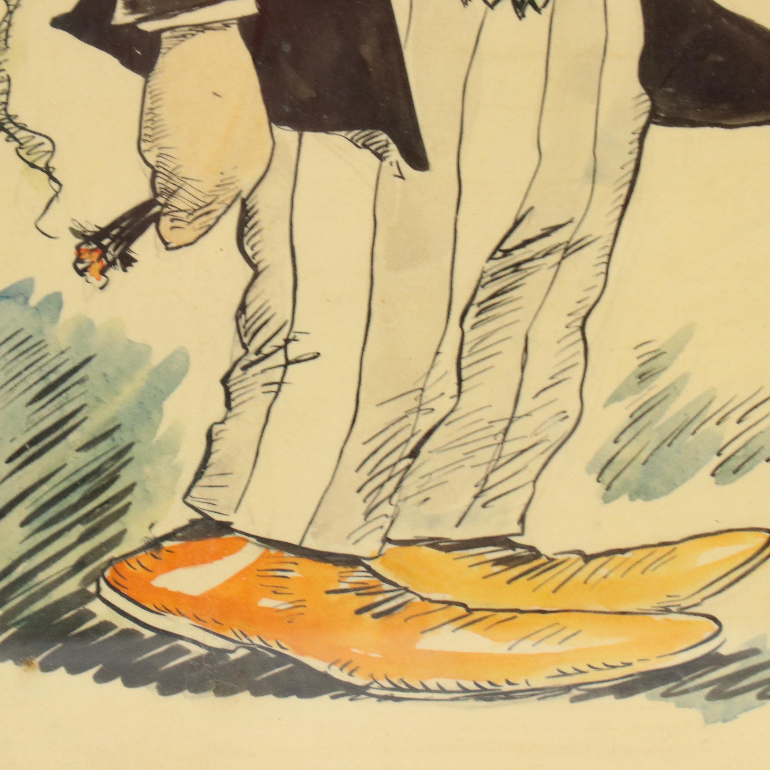 Ink Illustration Advertisement for Phil's Singapore Slings, 20th Century