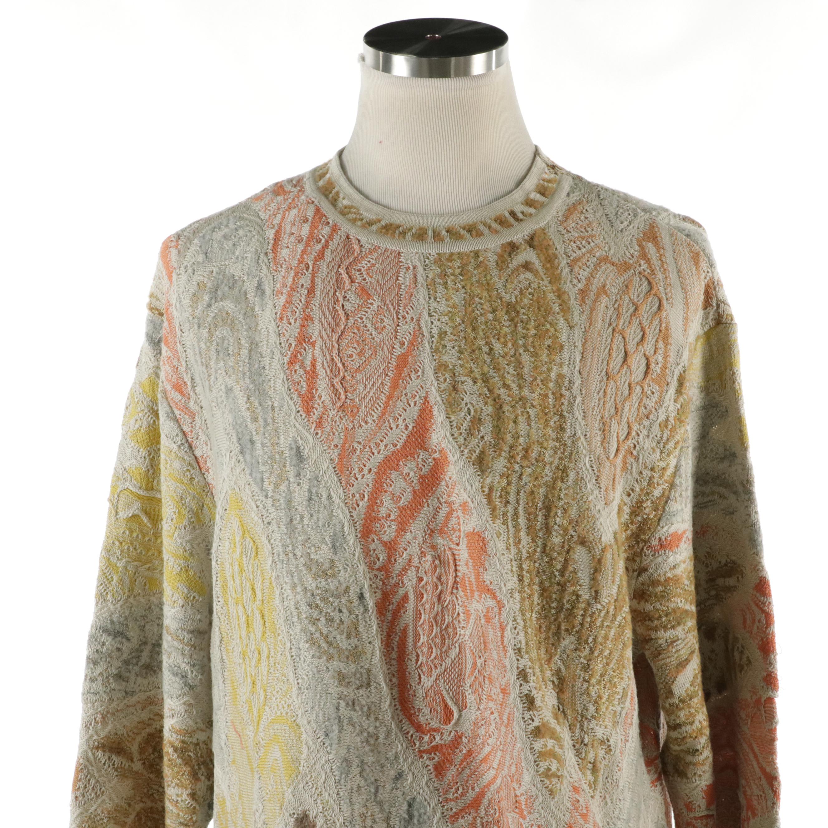 Men's COOGI Australia Textured Knit Cotton Pullover and Sweater Vest, 1980s