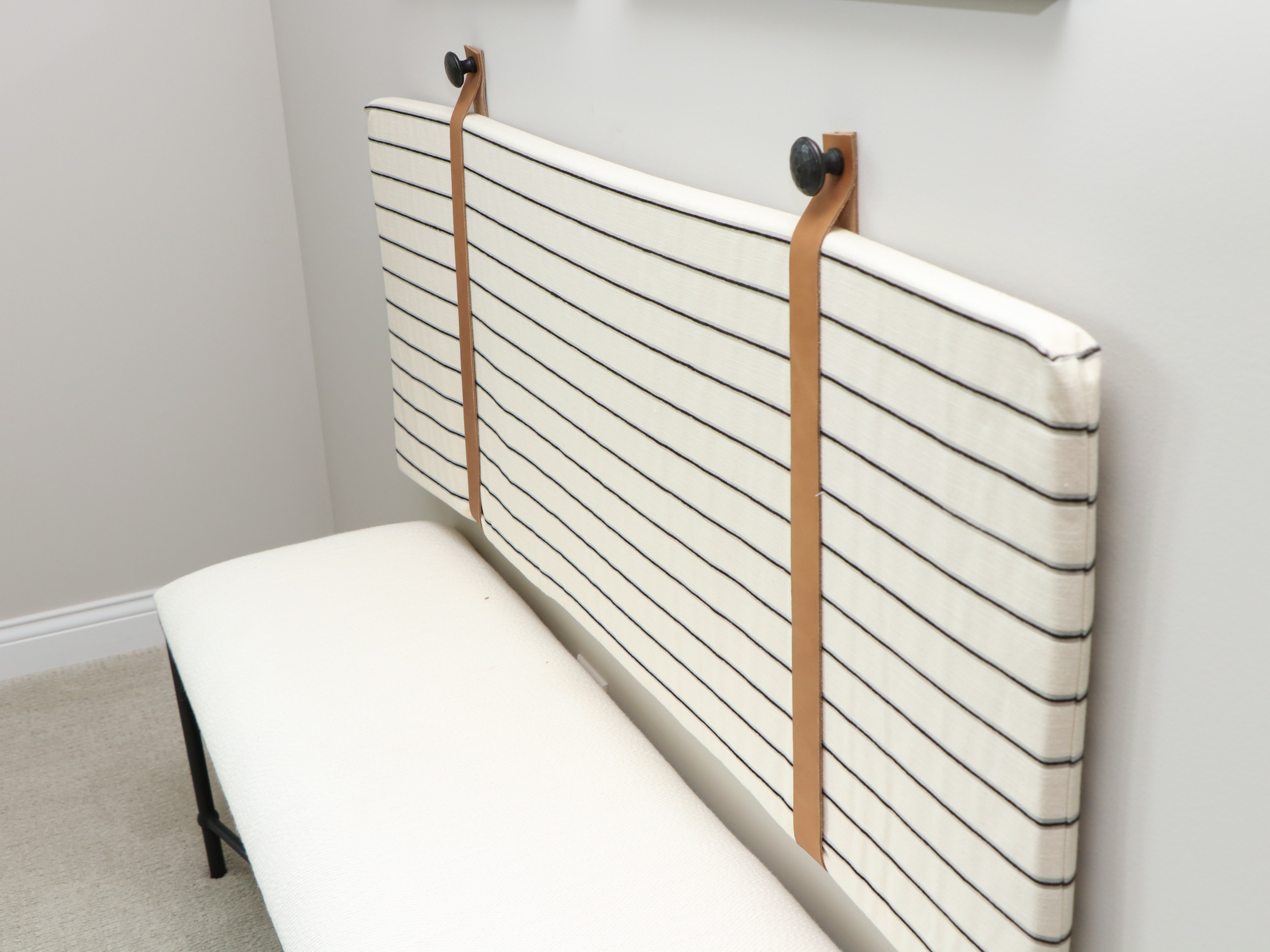 Pair of Uttermost "Avenham" Benches with Hanging Wall Cushions