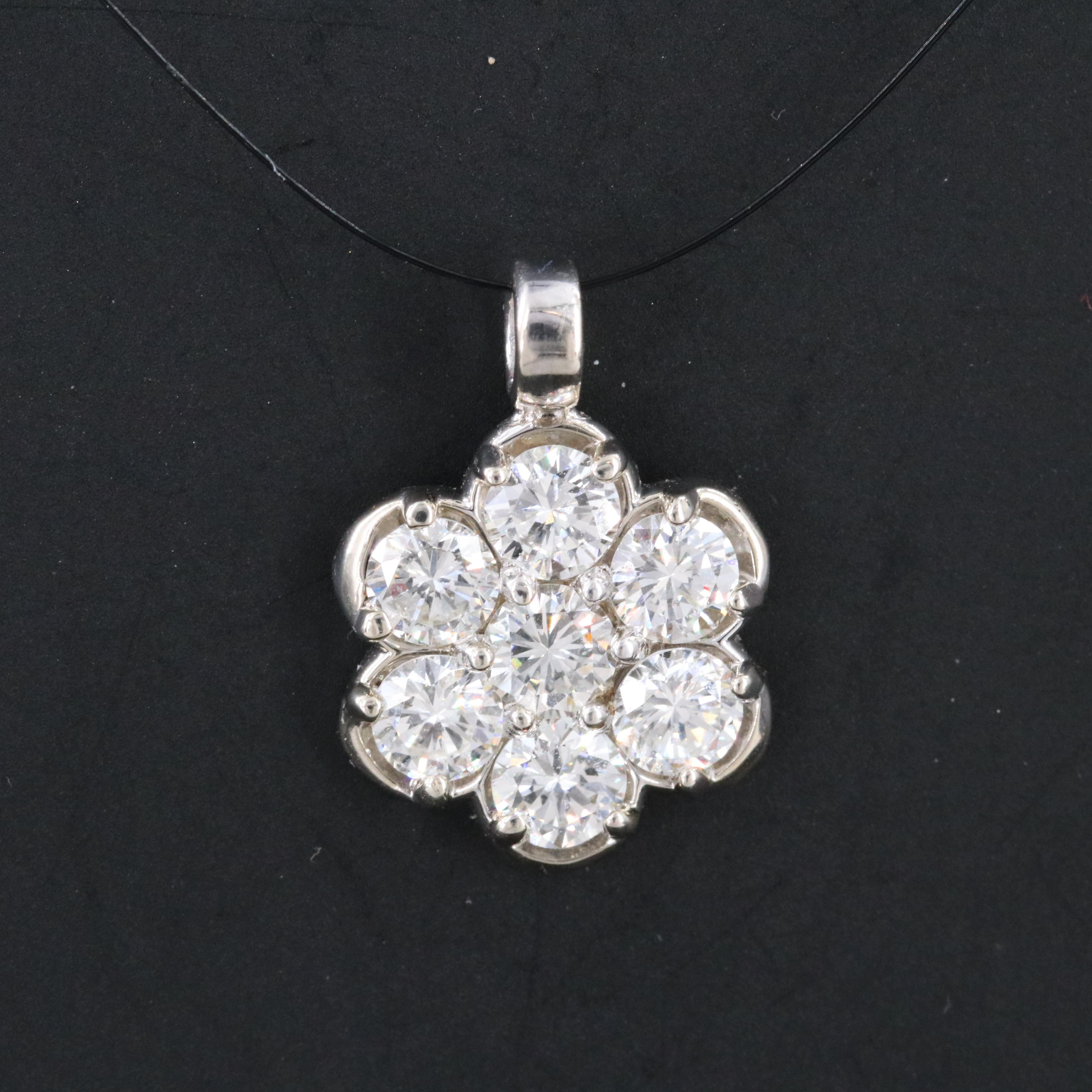 14K 1.95 CTW Diamond Cluster Pendant