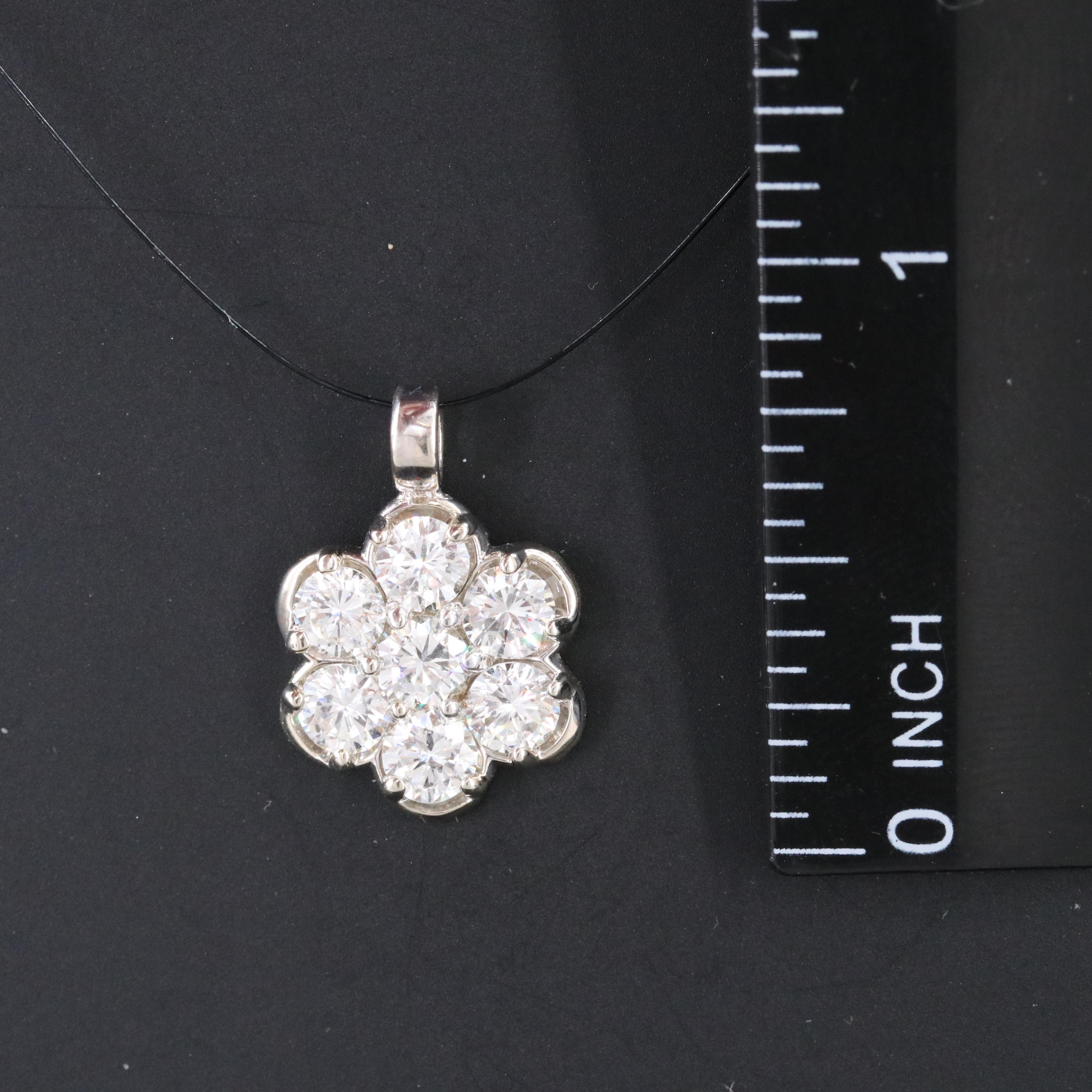 14K 1.95 CTW Diamond Cluster Pendant