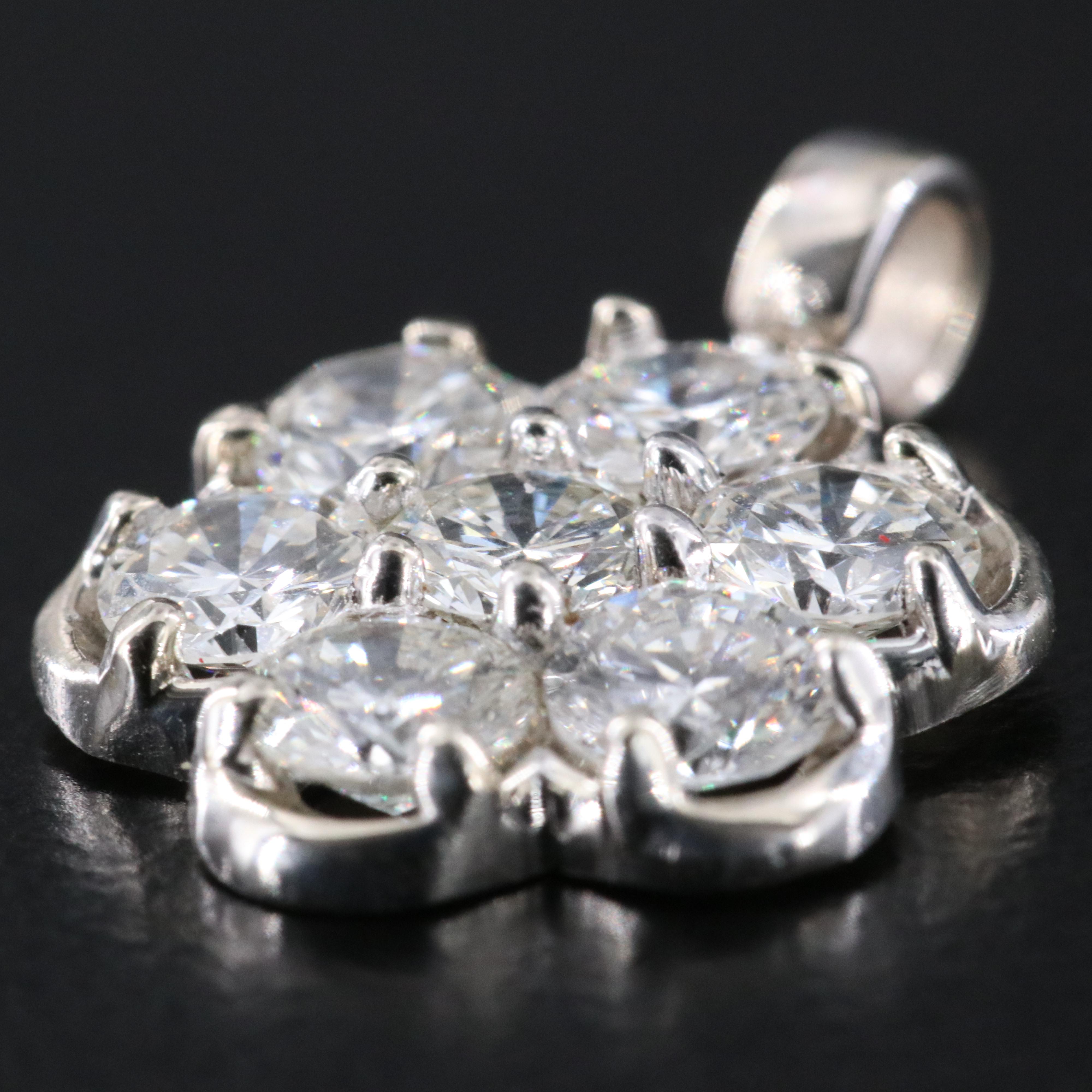 14K 1.95 CTW Diamond Cluster Pendant