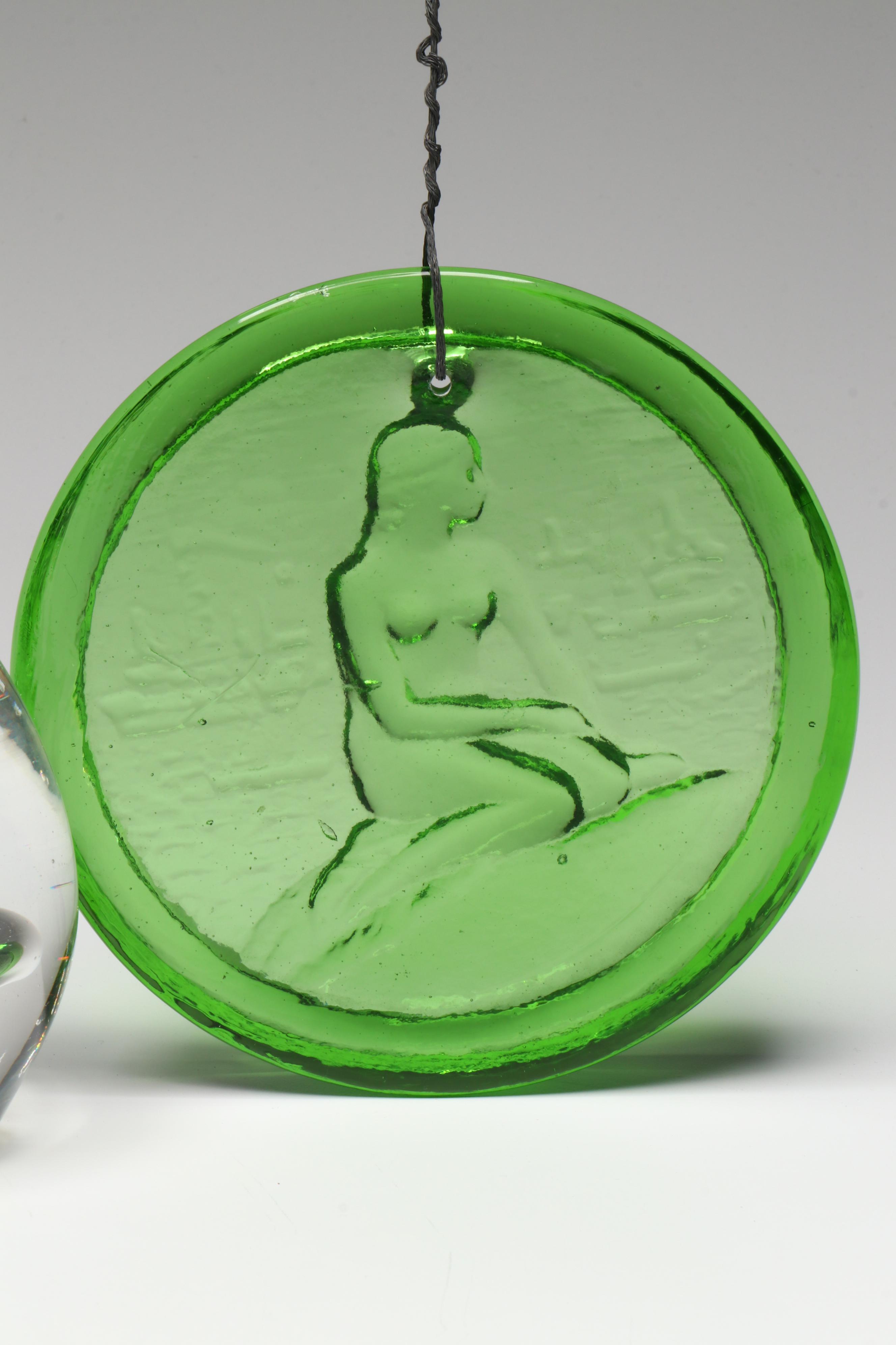 Art Glass "The Little Mermaid" Suncatcher with SDS Seapoot Paperweight