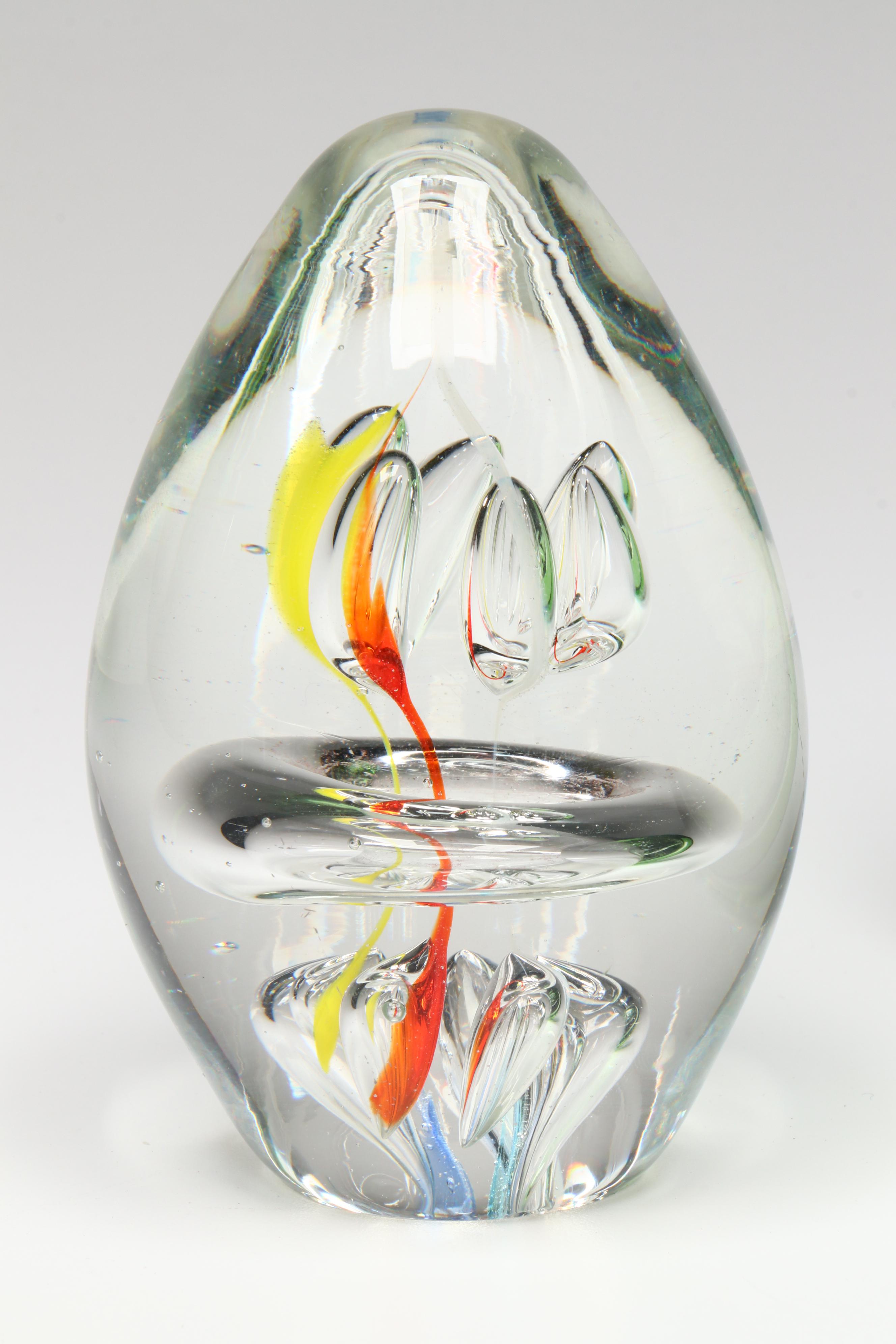 Art Glass "The Little Mermaid" Suncatcher with SDS Seapoot Paperweight