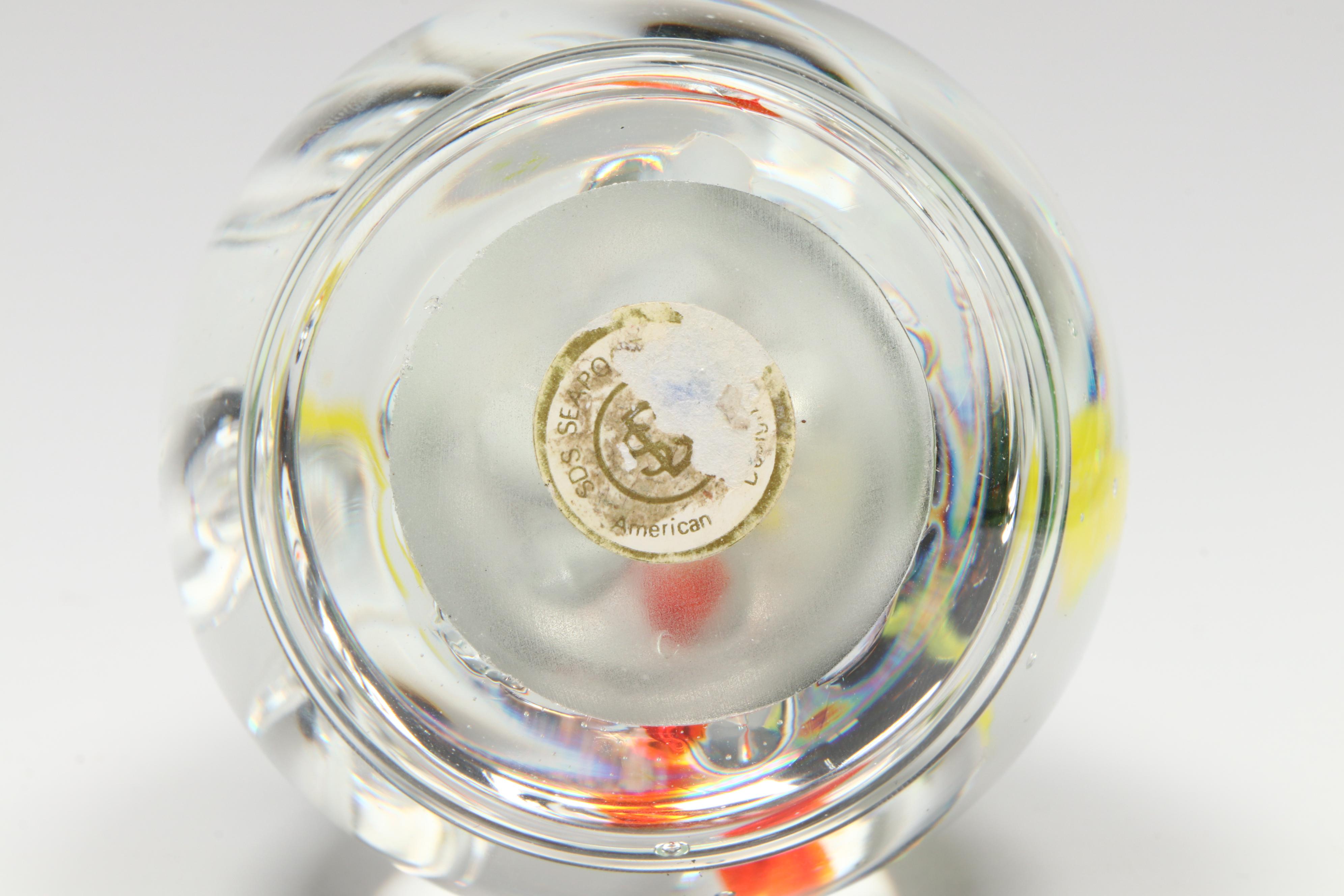 Art Glass "The Little Mermaid" Suncatcher with SDS Seapoot Paperweight