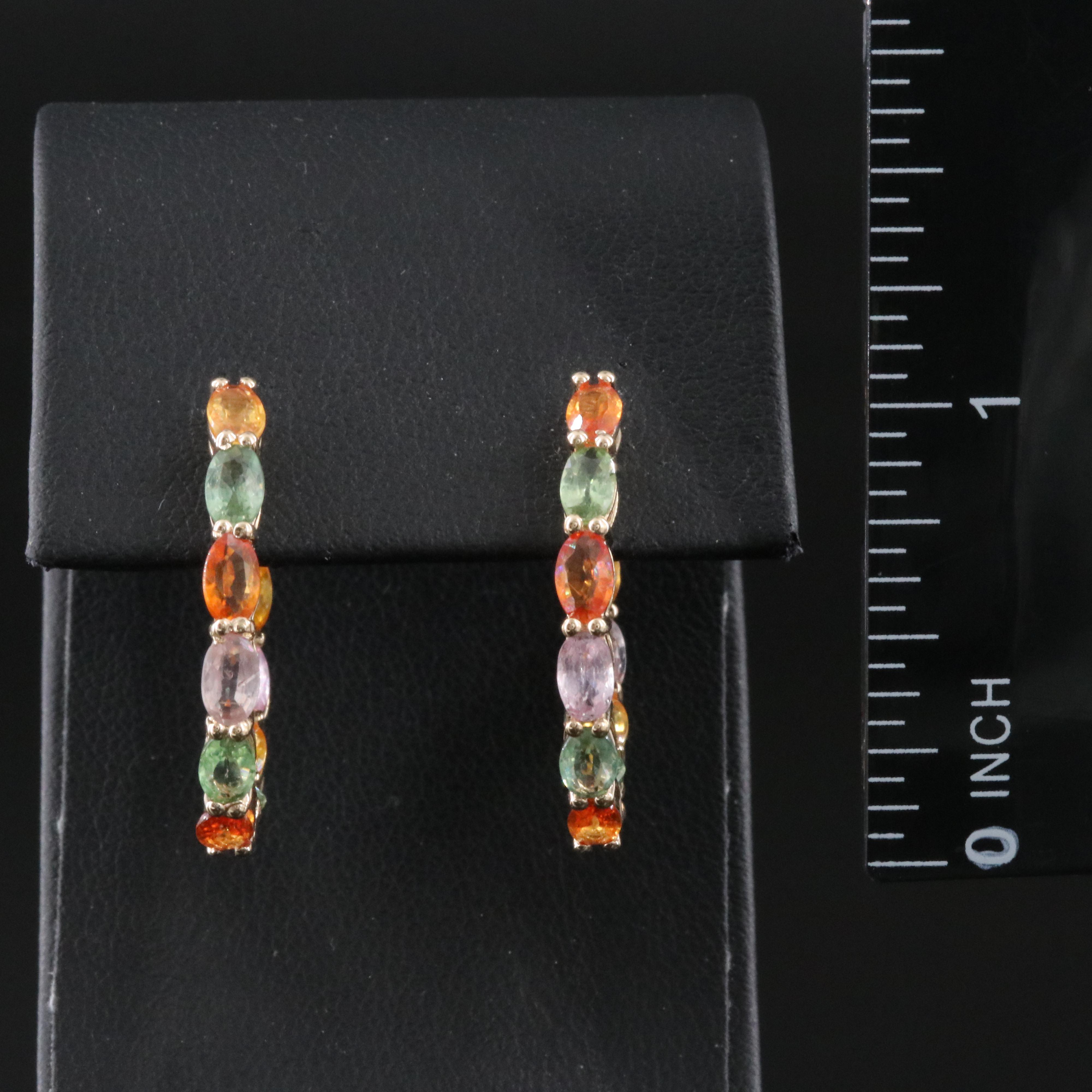 14K Sapphire Inside-Out Hoop Earrings