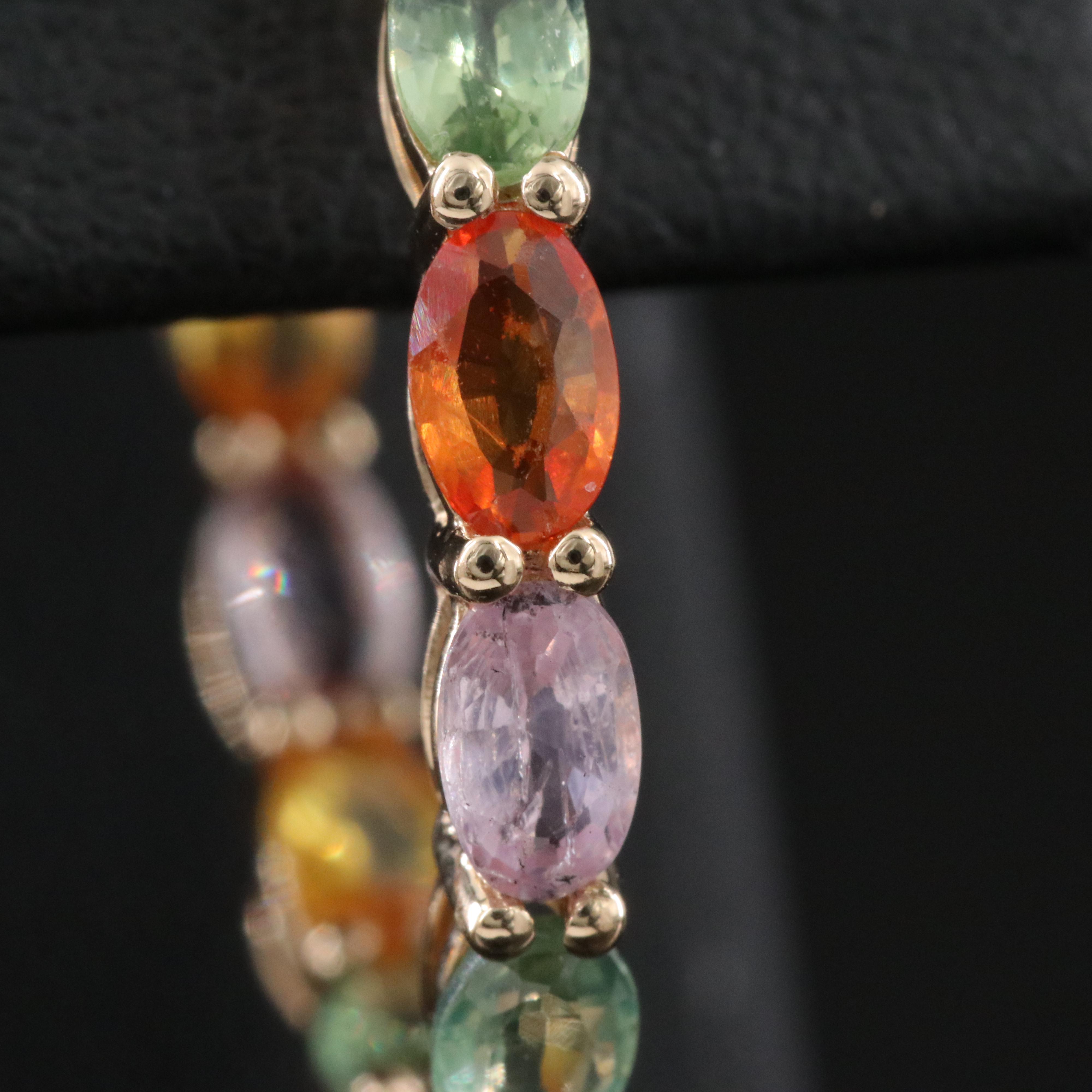 14K Sapphire Inside-Out Hoop Earrings