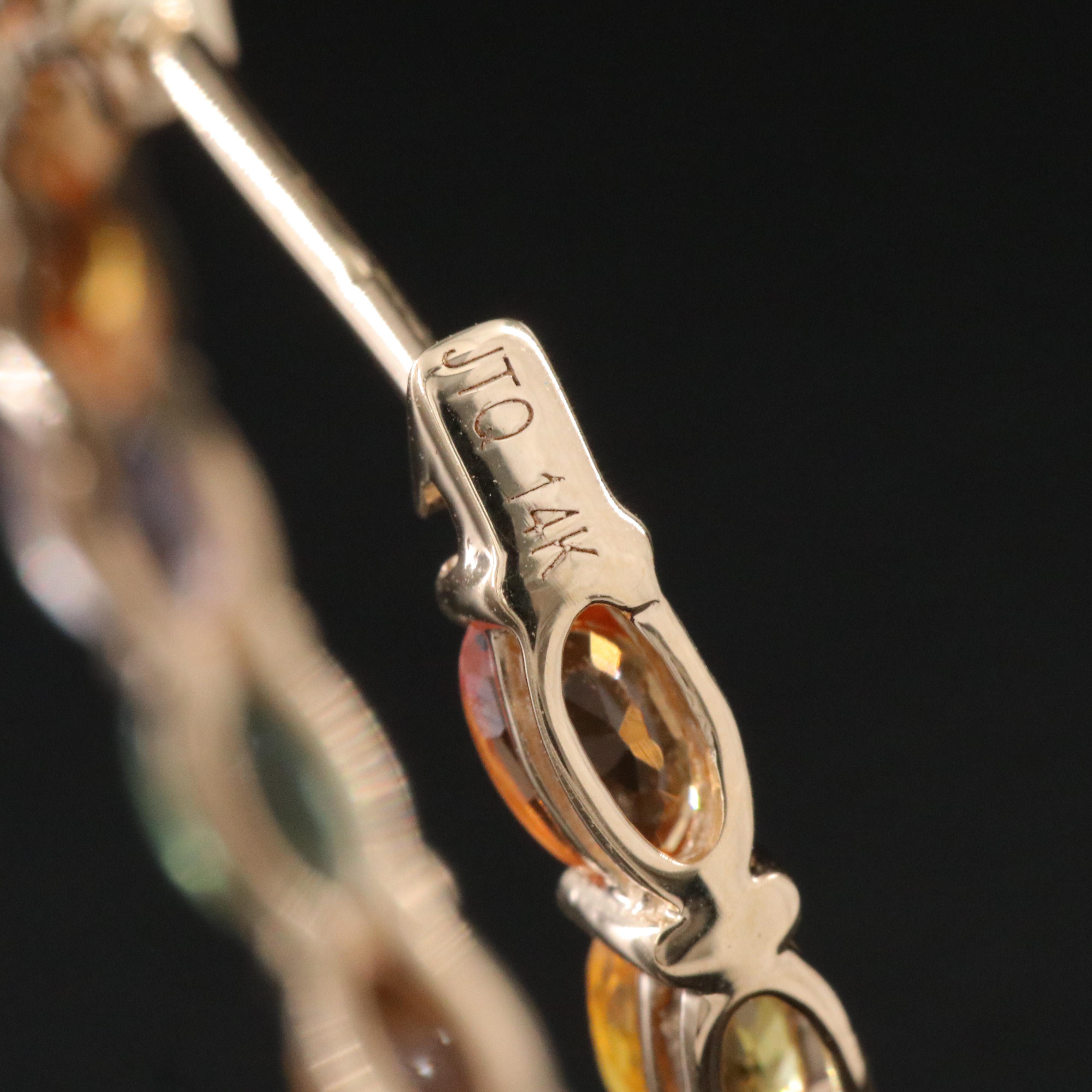 14K Sapphire Inside-Out Hoop Earrings