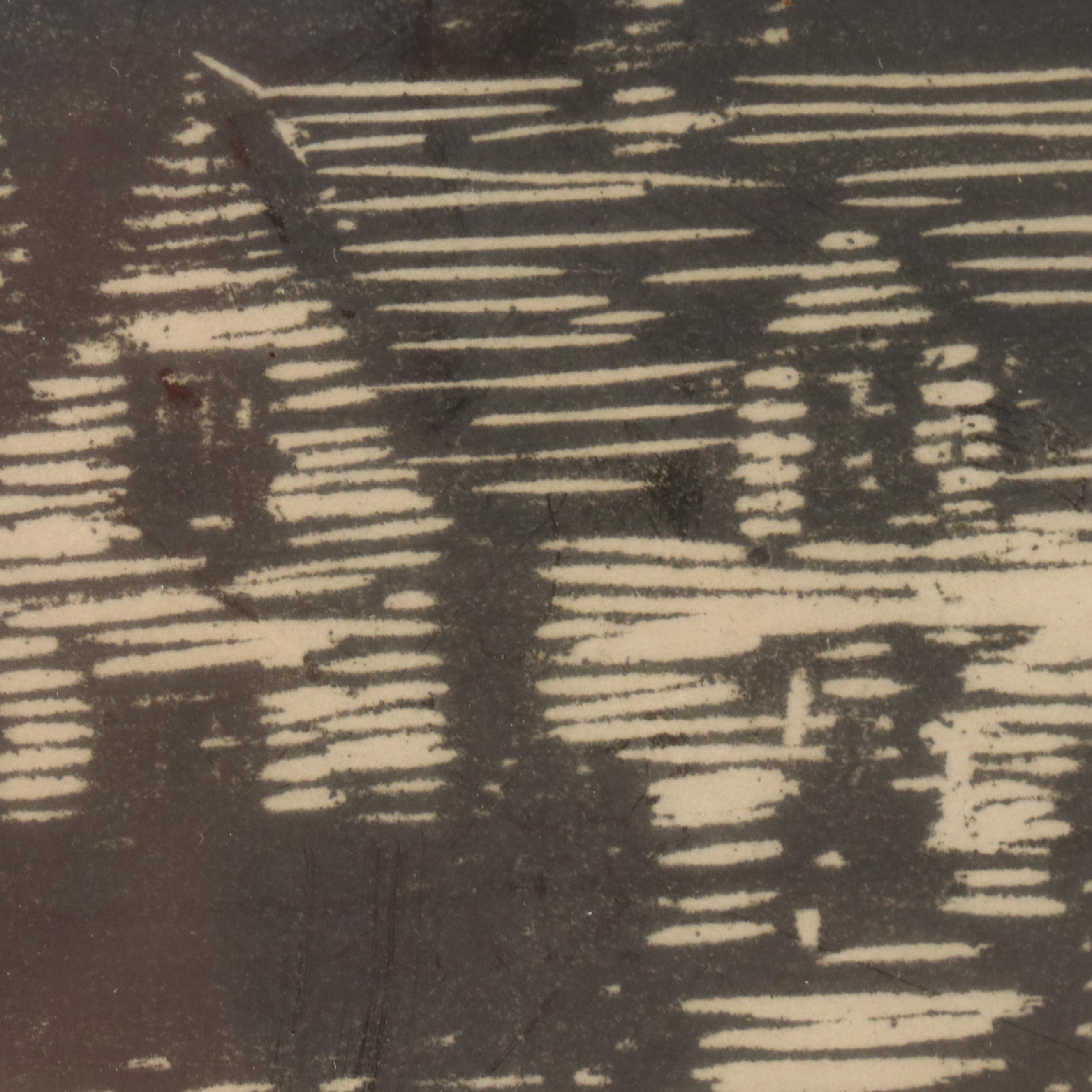 E. Pickering Residential Landscape Woodcut "Horizontals"