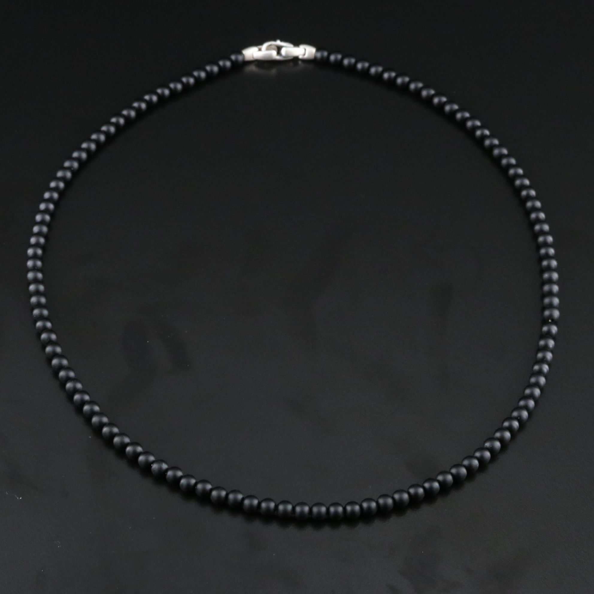 David Yurman Spiritual Beads Sterling and Black Onyx Necklace