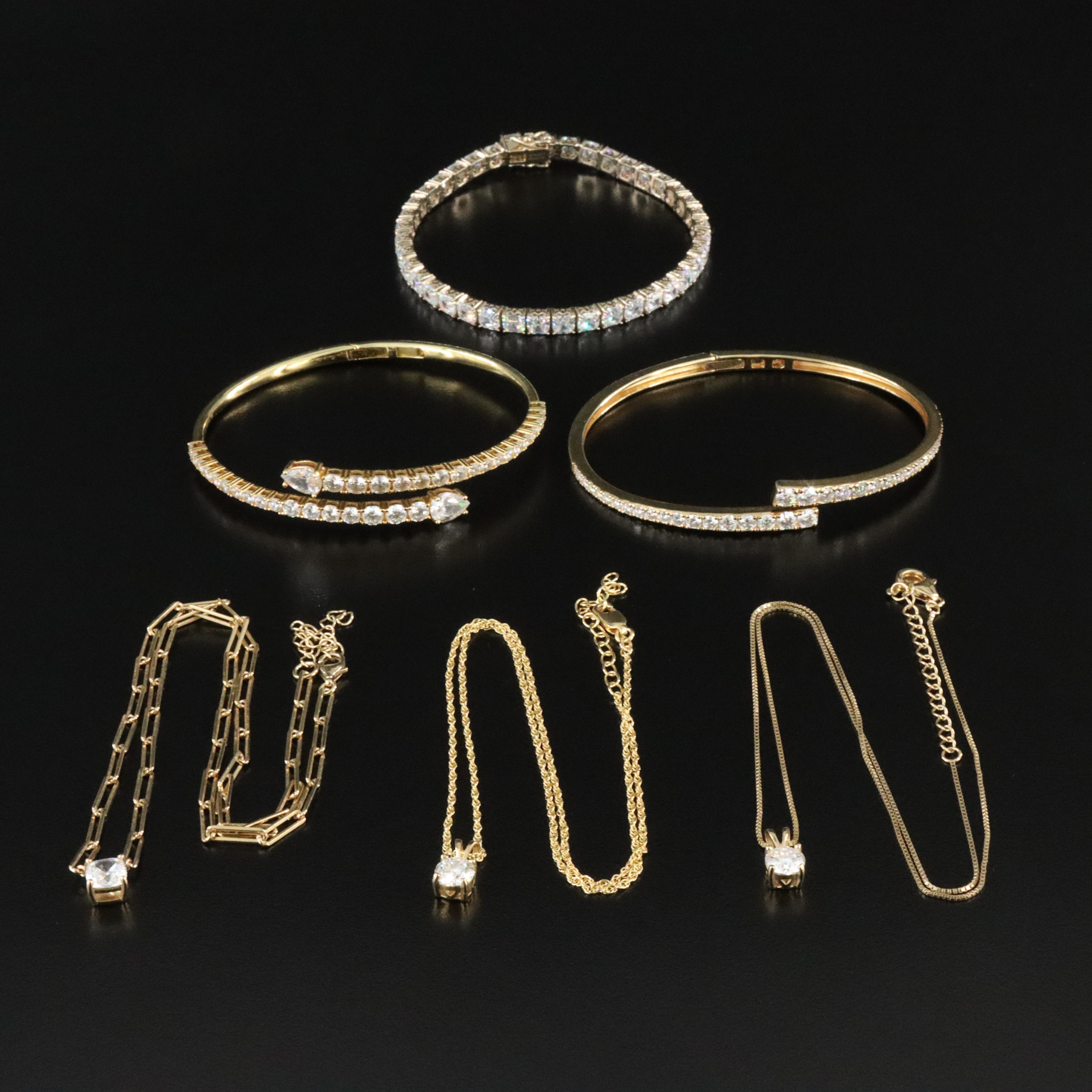 Sterling Moissanite and CZ Bracelets and Necklaces