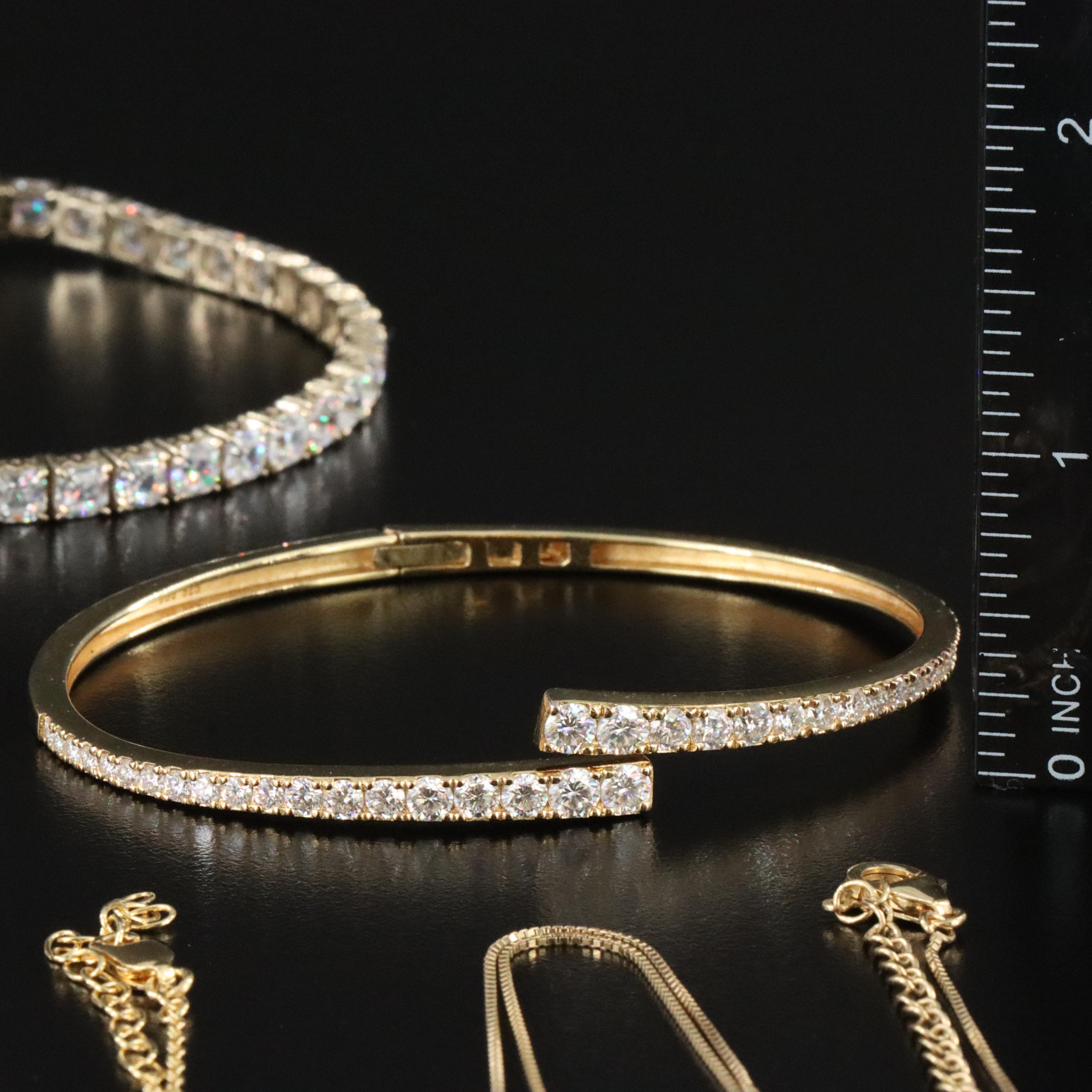 Sterling Moissanite and CZ Bracelets and Necklaces