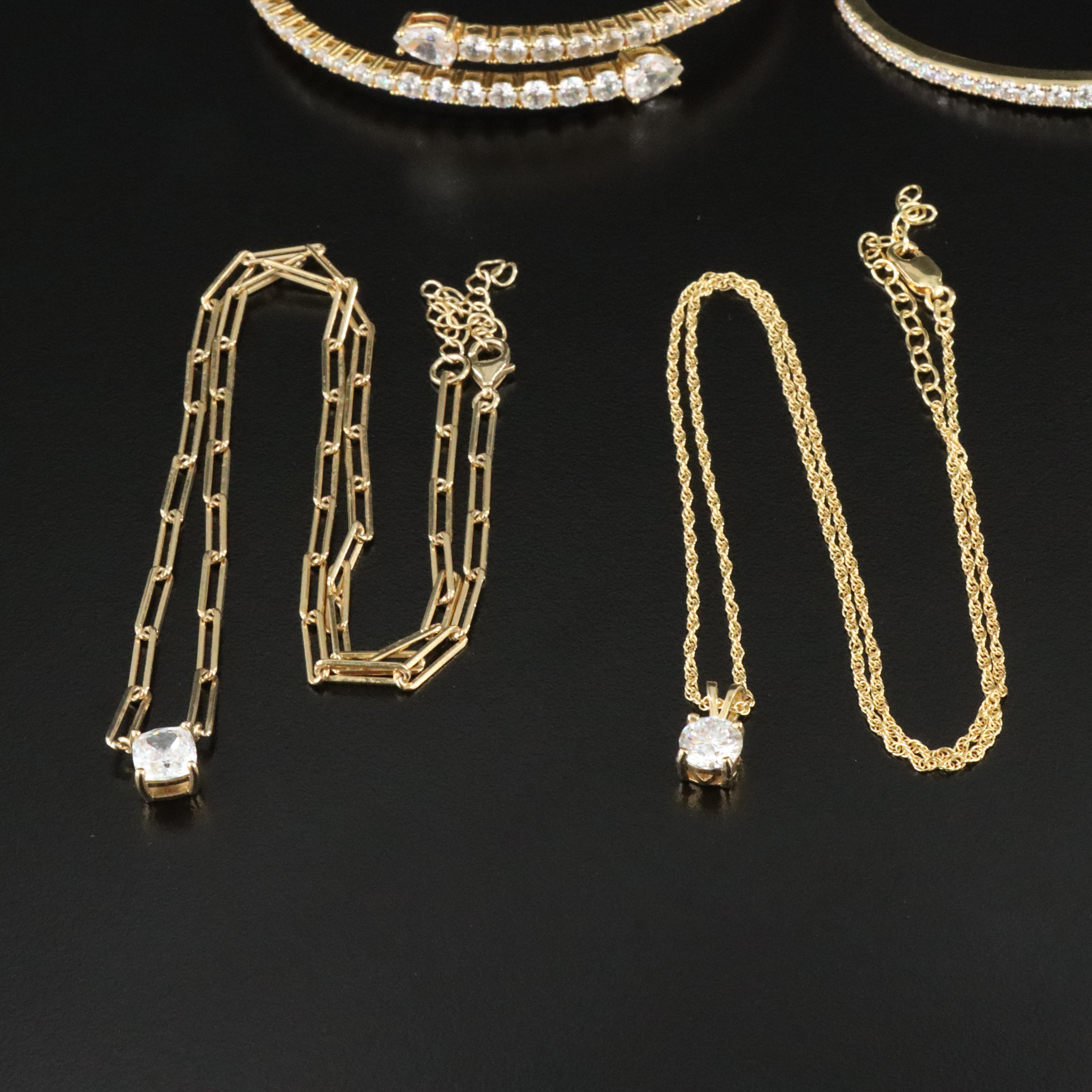 Sterling Moissanite and CZ Bracelets and Necklaces