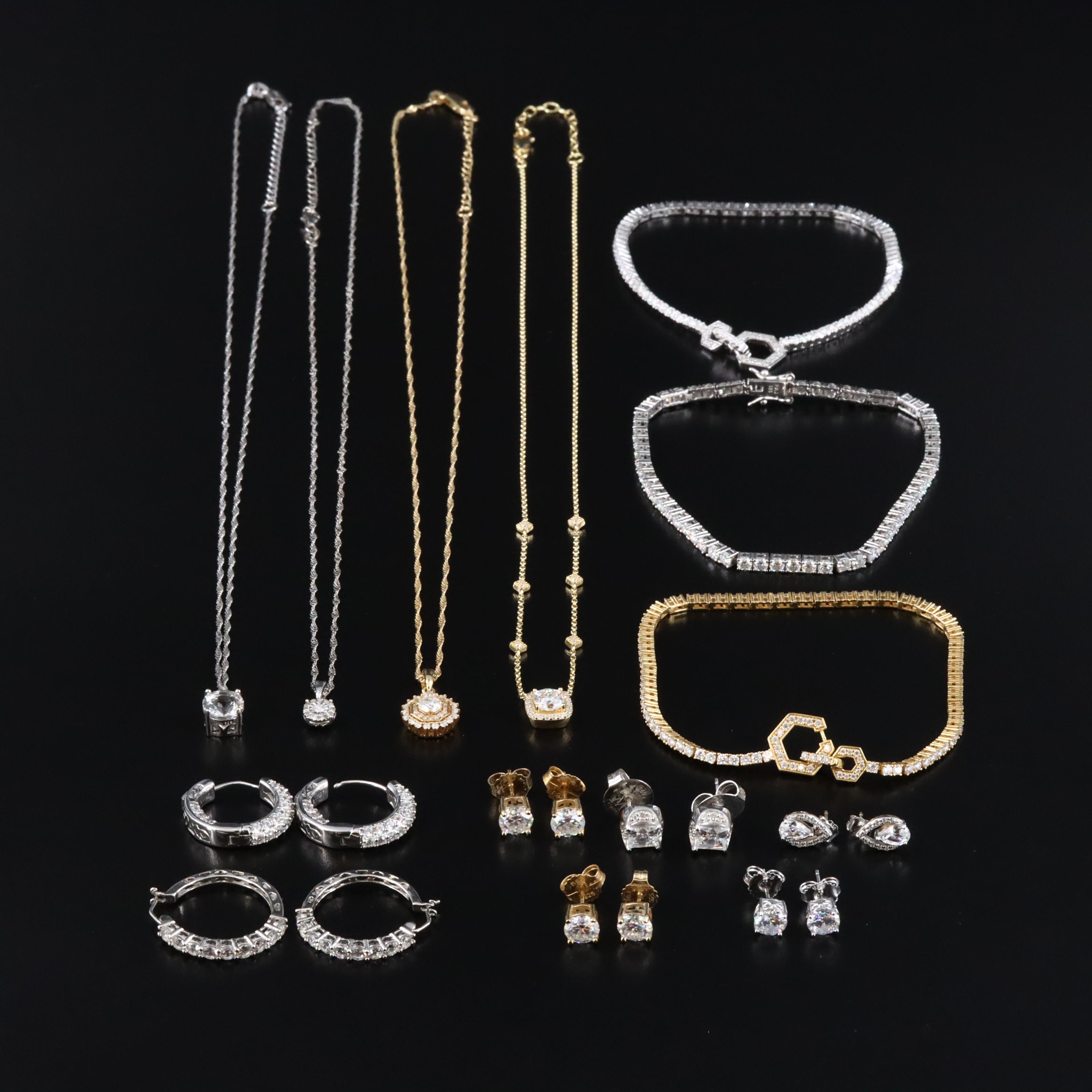 Sterling Jewelry Collection Featuring Moissanite, CZ, and White Sapphire