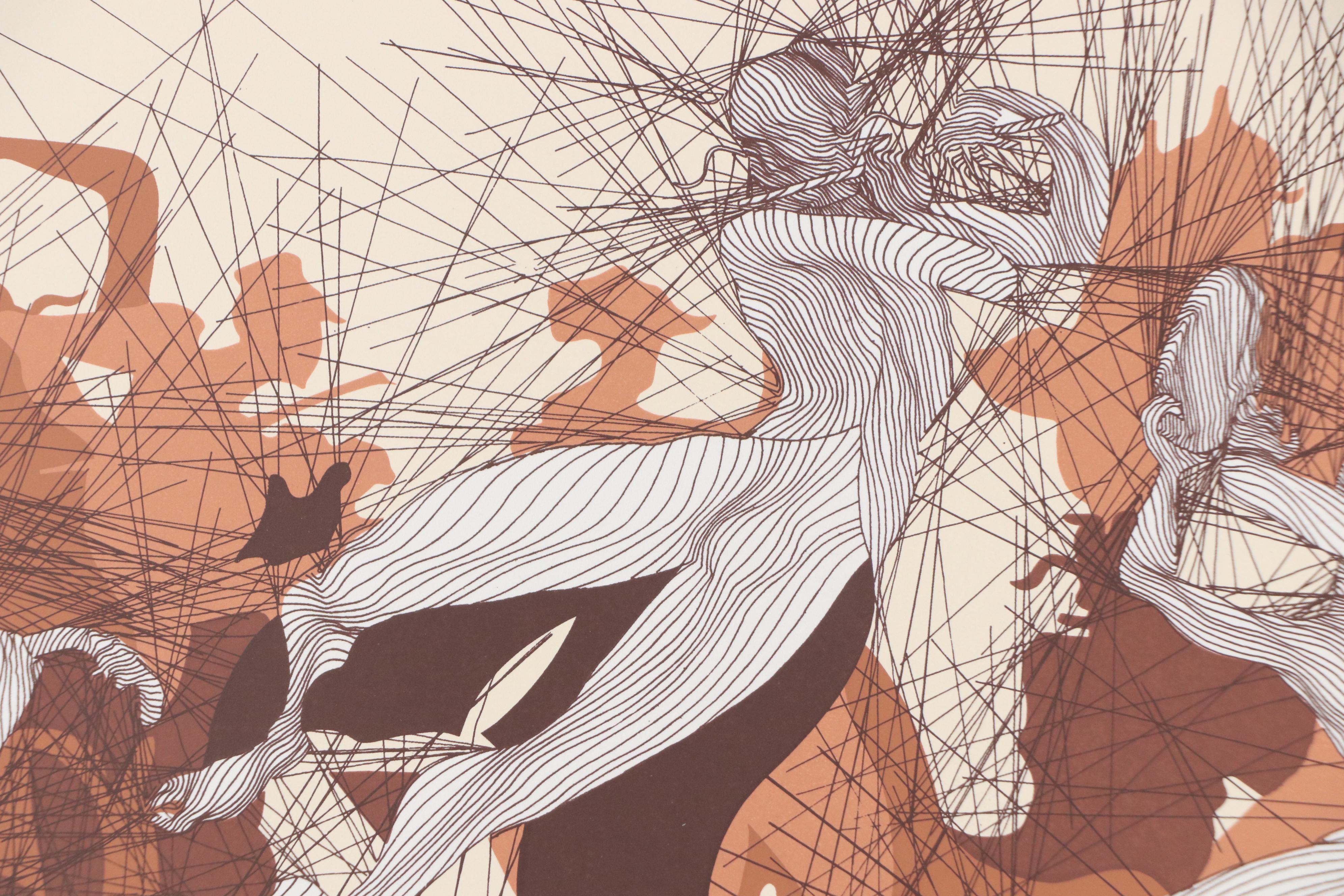 Guillaume Azoulay Surrealist Serigraph Exhibition Poster, 1984