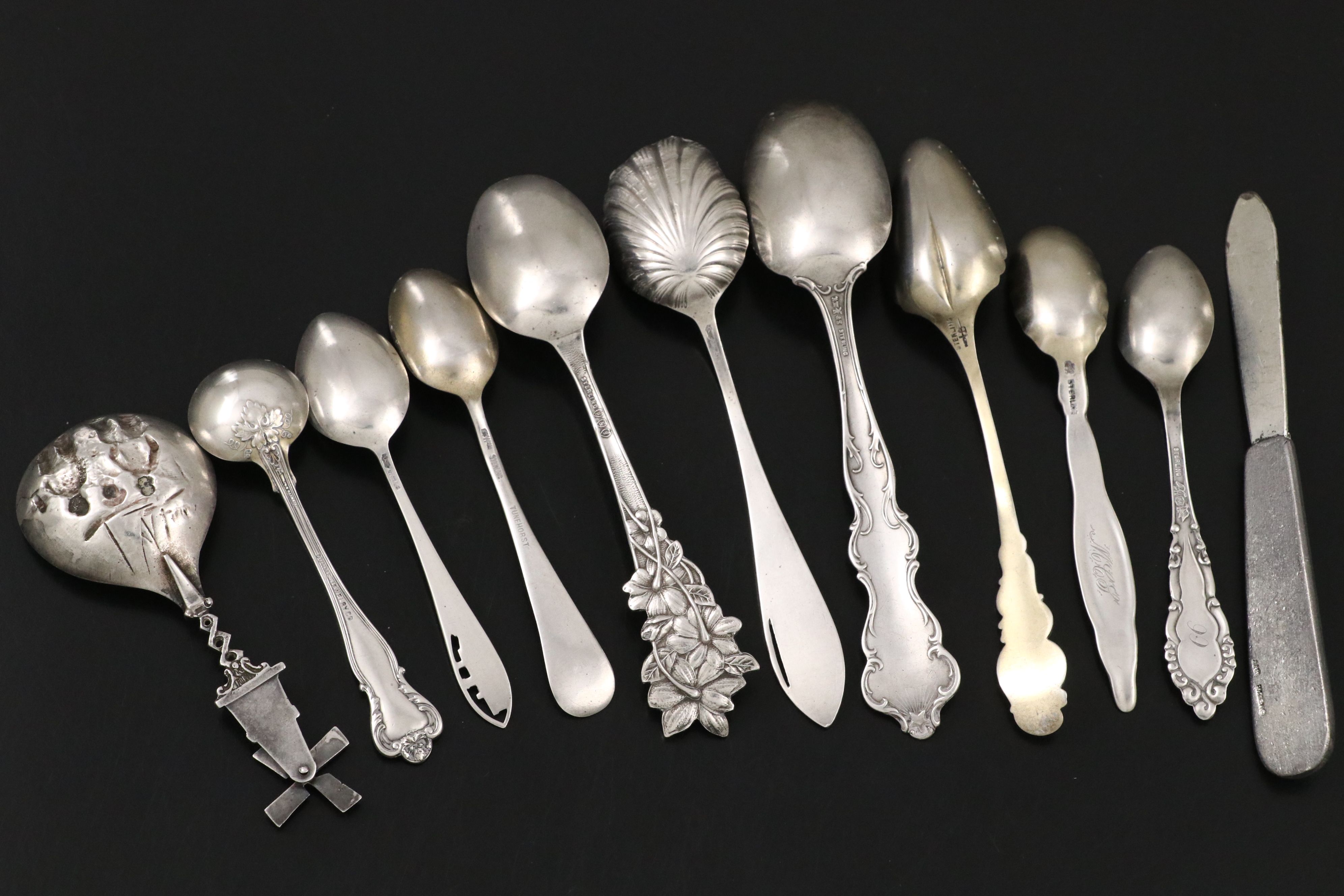 Gorham, Duhme Jewelry Co., and More Sterling Spoons with Sterling Plate