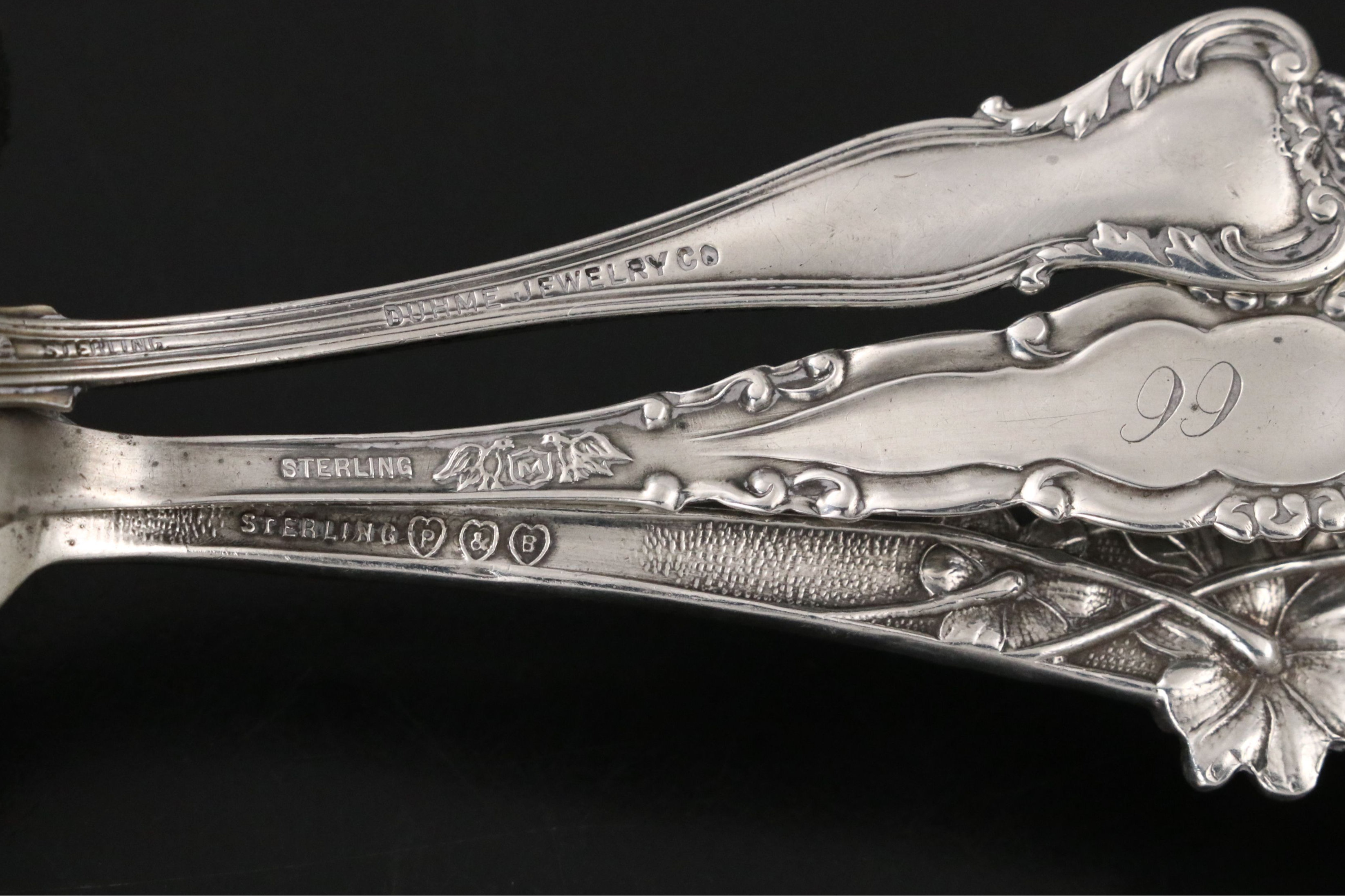 Gorham, Duhme Jewelry Co., and More Sterling Spoons with Sterling Plate