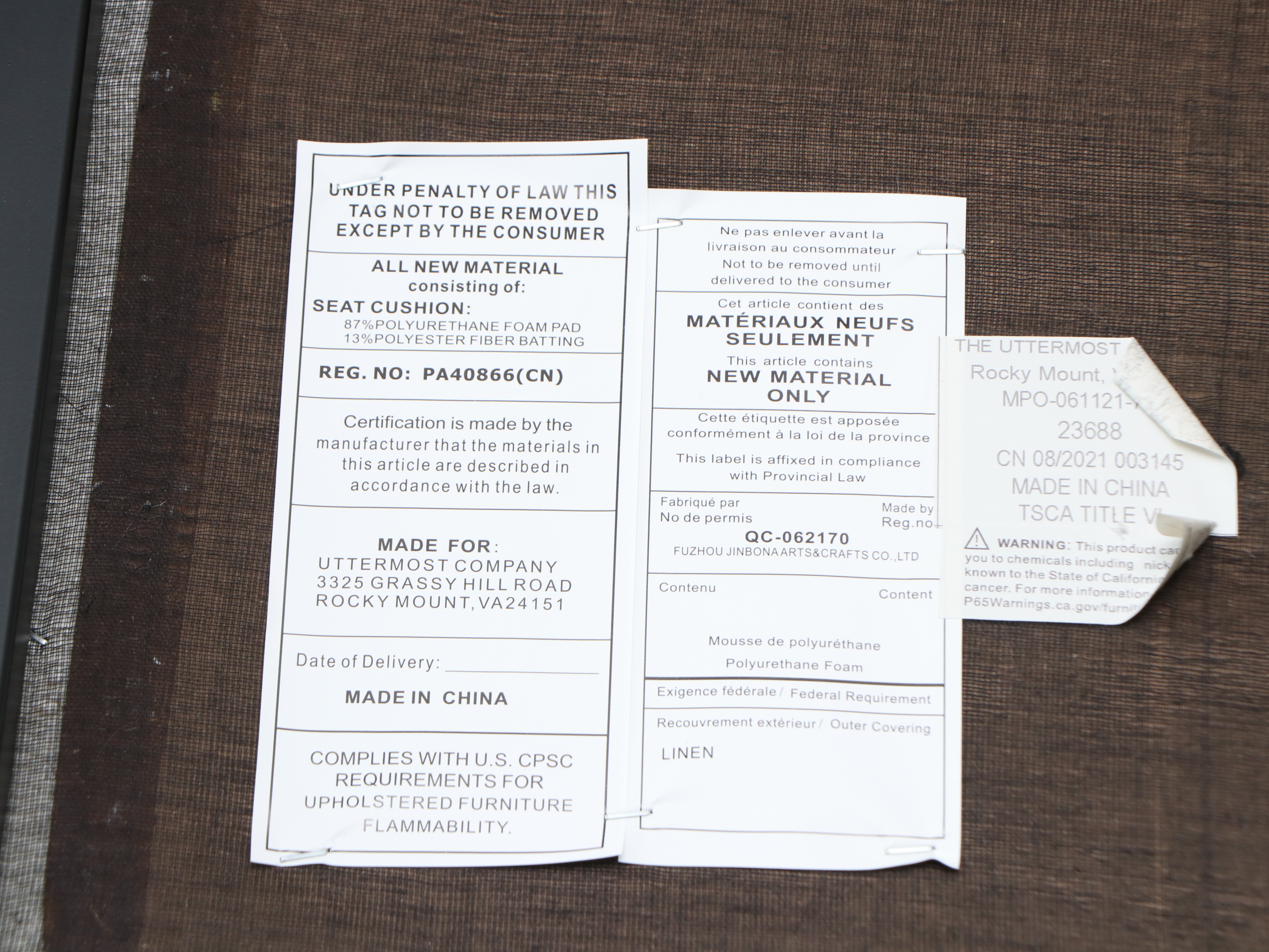 Pair of Uttermost "Avenham" Benches with Hanging Wall Cushions