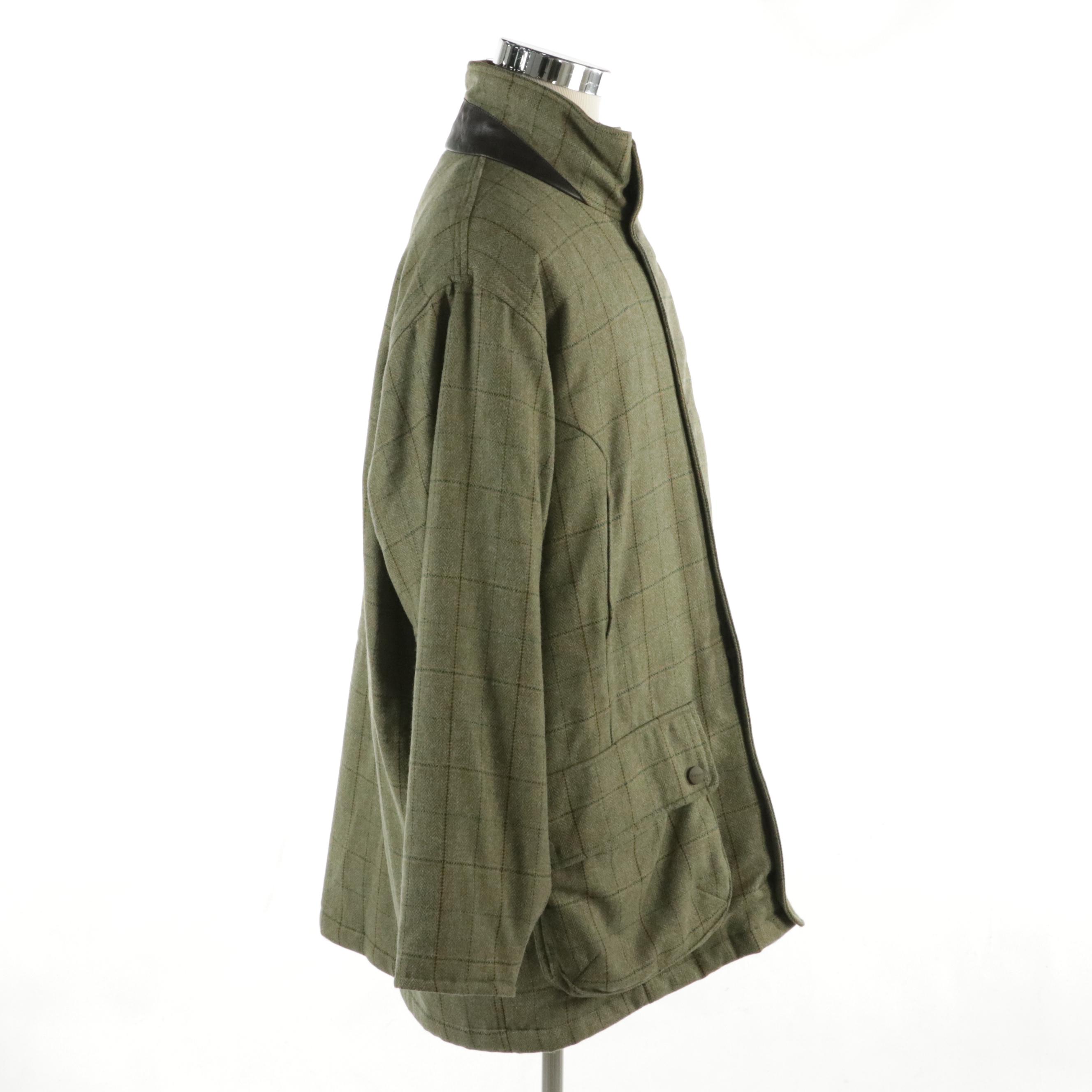 Men's Barbour Sporting Waterproof Wool Tweed Coat with Gore-Tex Quilted Lining