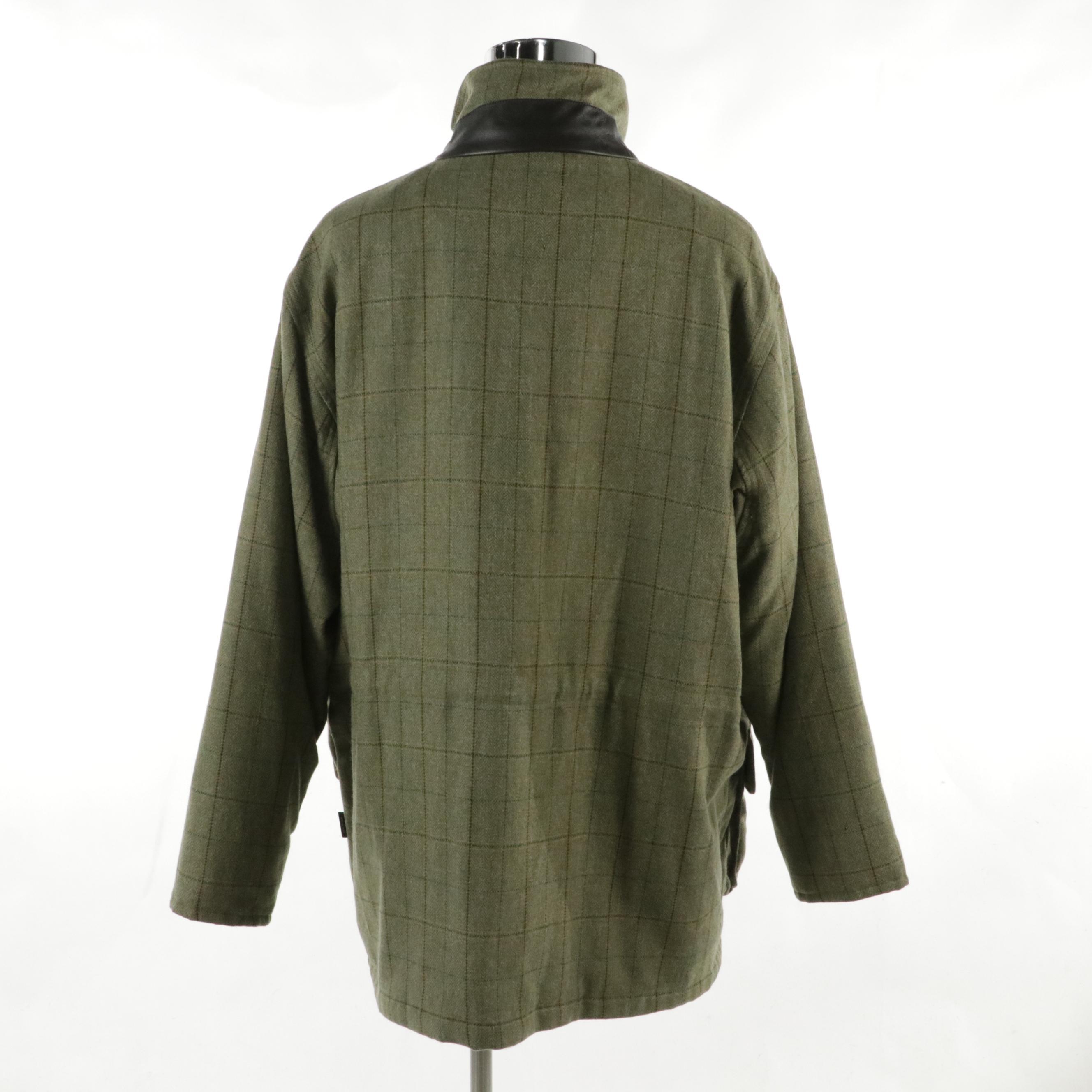 Men's Barbour Sporting Waterproof Wool Tweed Coat with Gore-Tex Quilted Lining