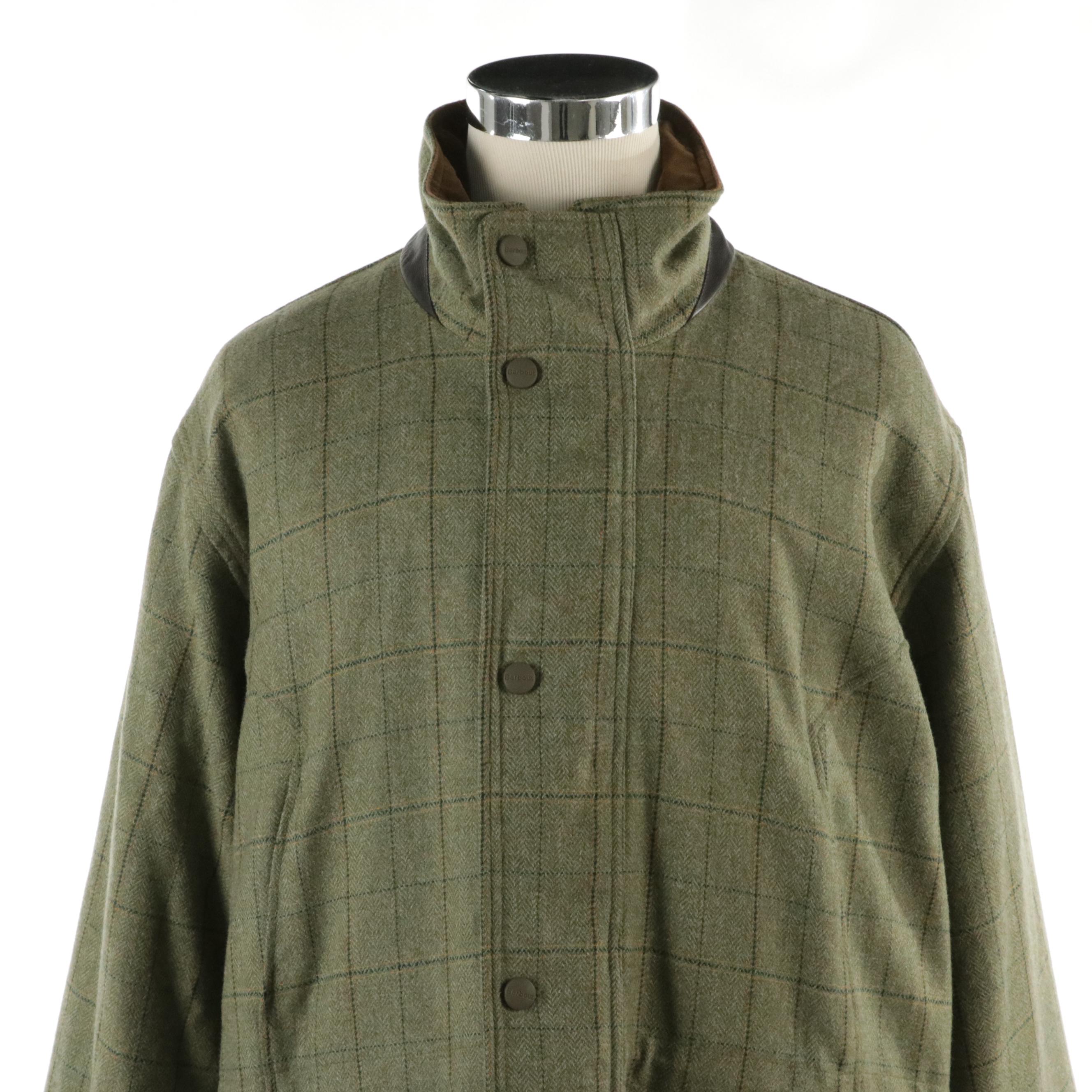 Men's Barbour Sporting Waterproof Wool Tweed Coat with Gore-Tex Quilted Lining